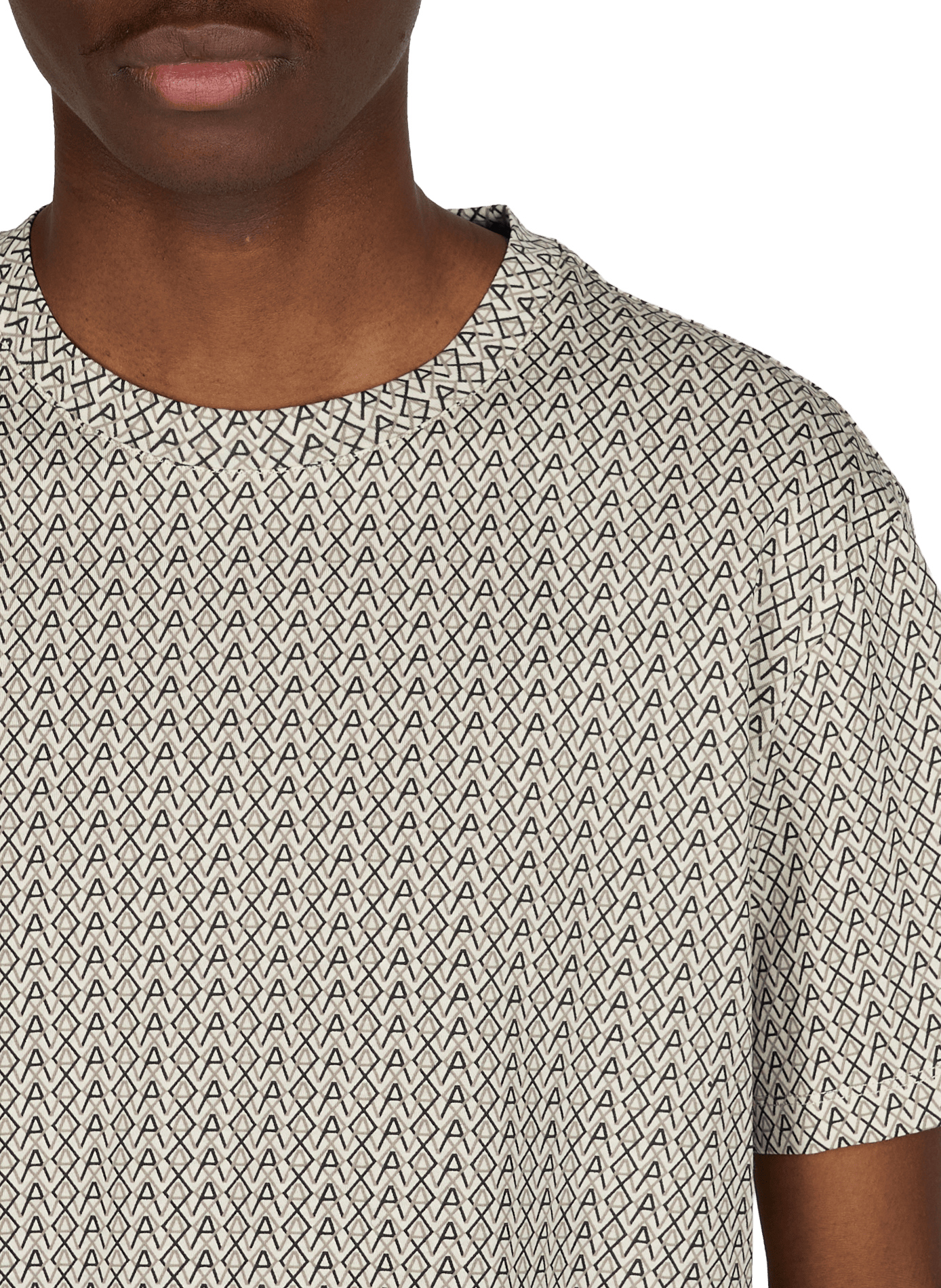 Biker-style cotton t-shirt ARMANI EXCHANGE Beige