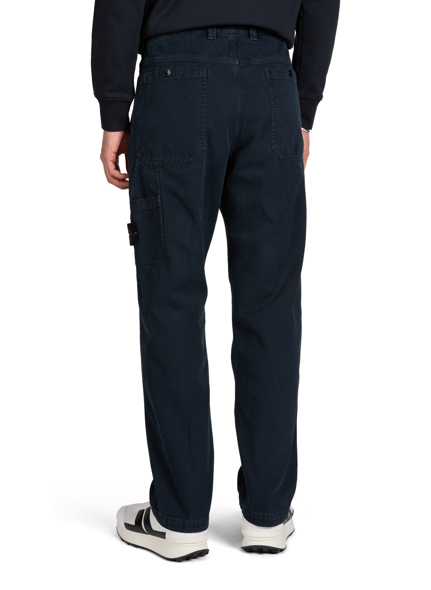 Cotton vintage effect pants STONE ISLAND Blue