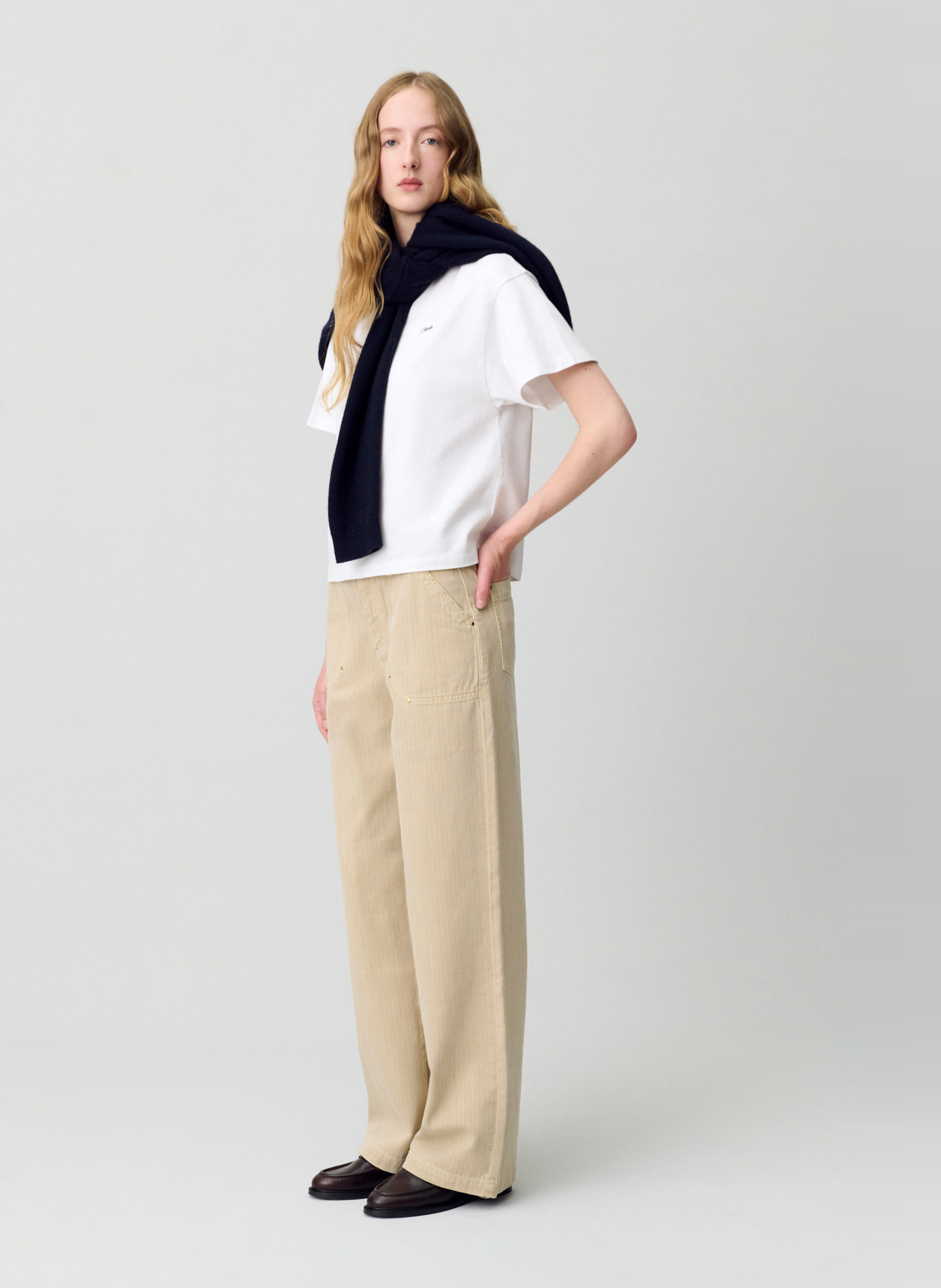 Jean droit en coton CLAUDIE PIERLOT Beige
