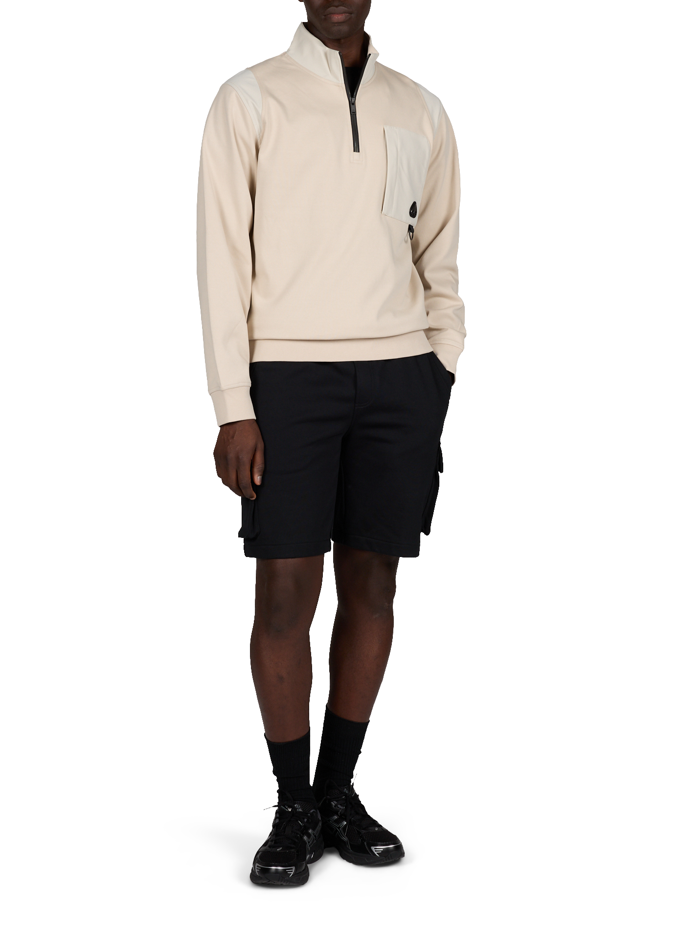 Straight cotton sweatshirt with trucker collar MOOSE KNUCKLES Grey