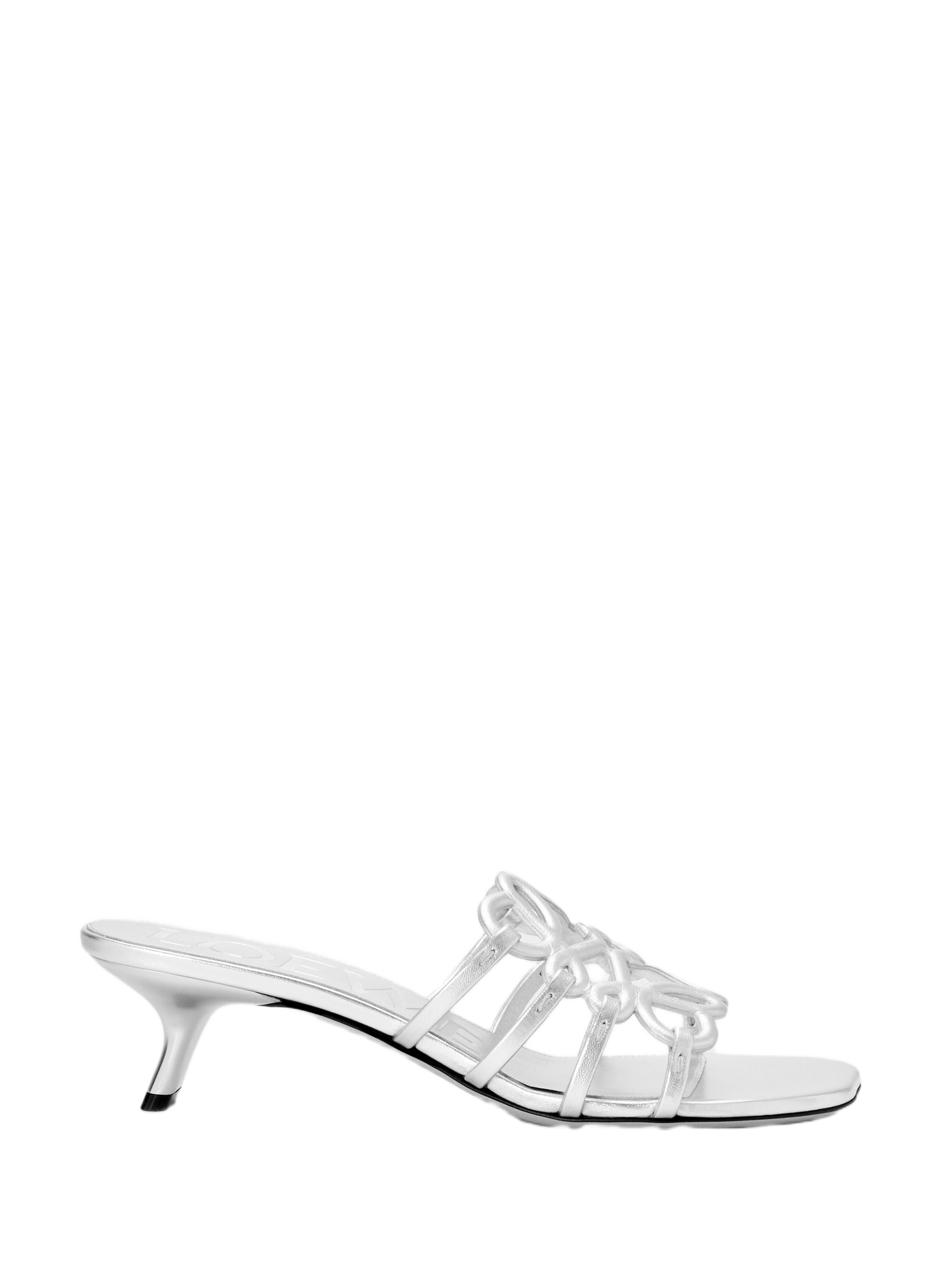 Petal Anagram Lamb Leather Mules LOEWE Silver