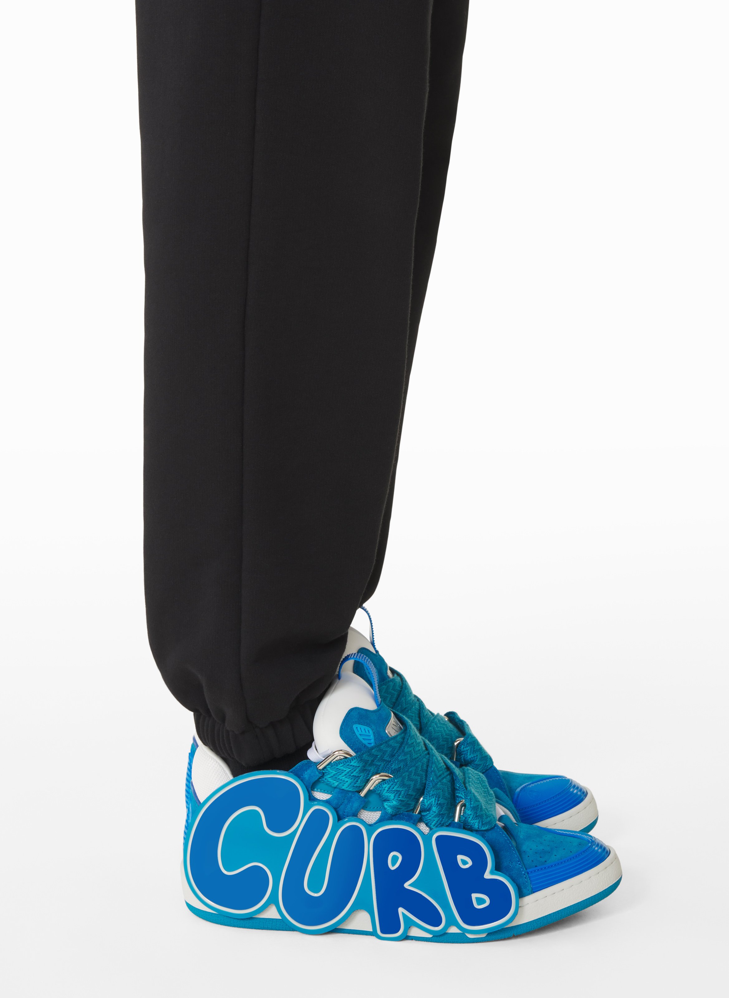 Sneakers urban curb en cuir à patch LANVIN Bleu