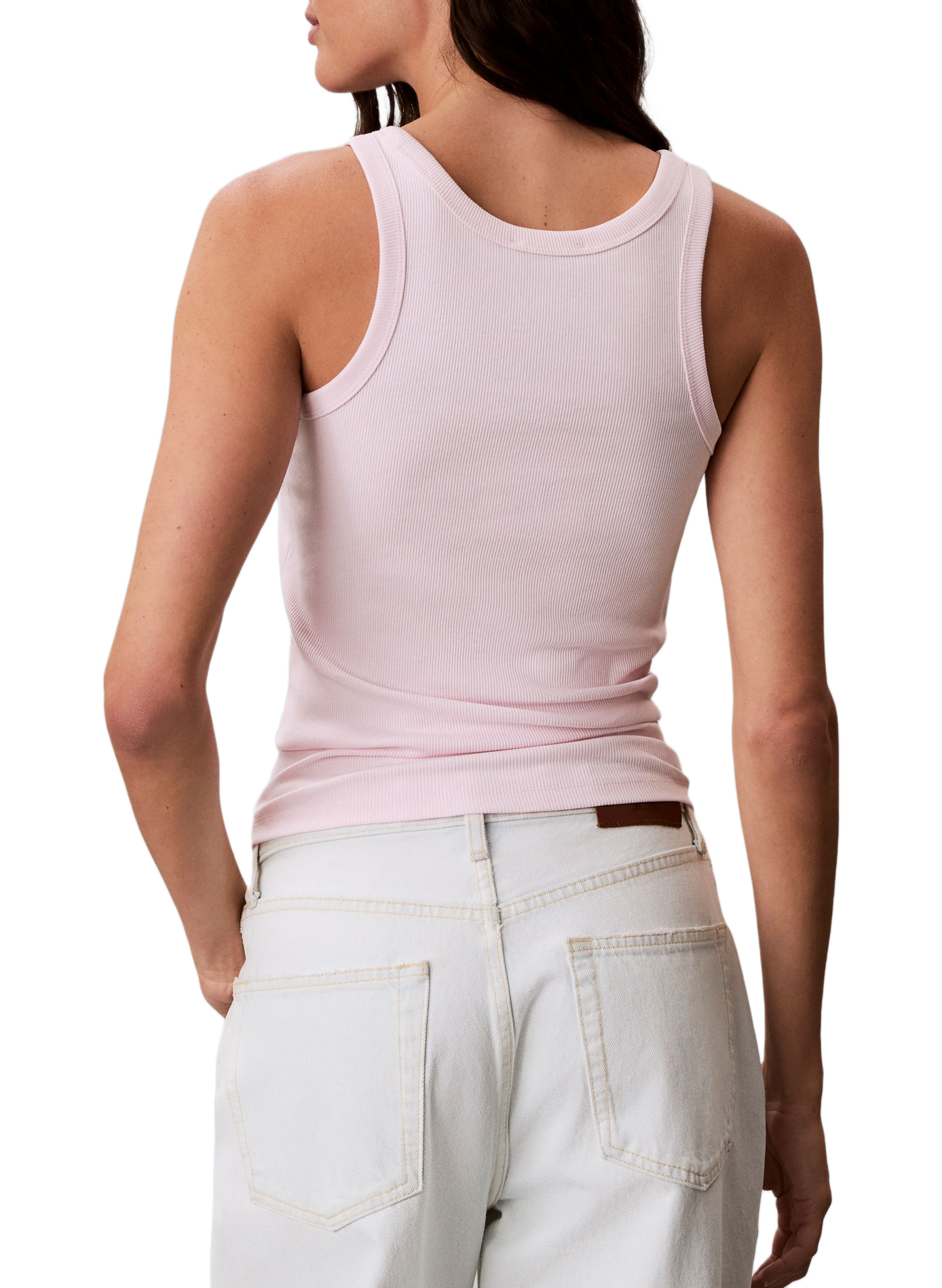 Débardeur brodé à col rond en coton mélangé CALVIN KLEIN Rose