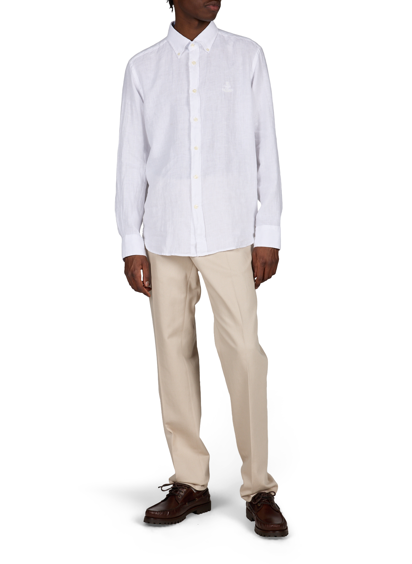Shirt with American collar in linen FACONNABLE White