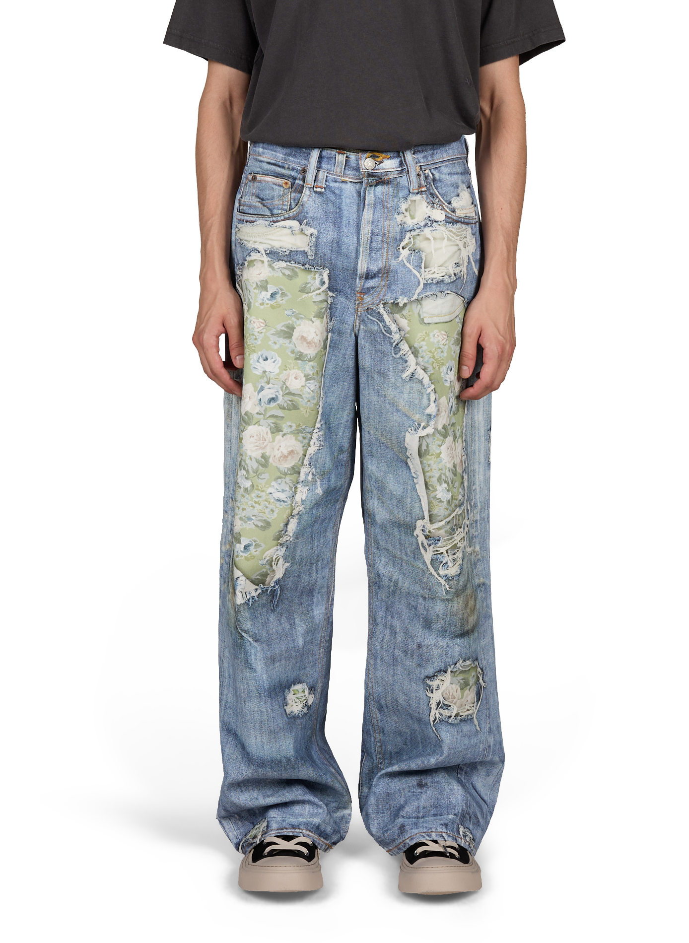 Jeans con effetto ottico 1981 in cotone ACNE STUDIOS Blu