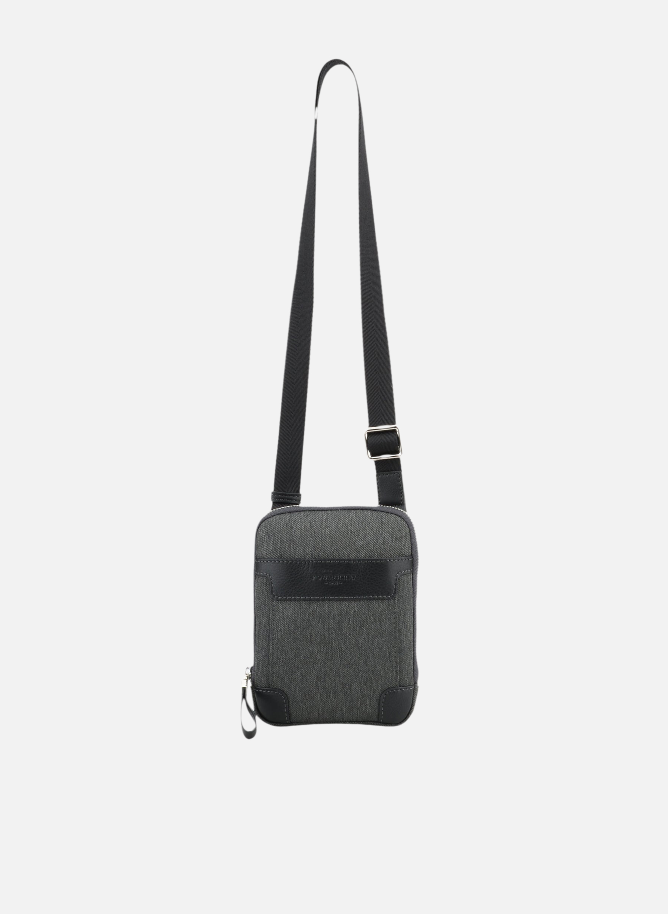 Matthieu | sac besace holster en cuir de vachette POURCHET Gris