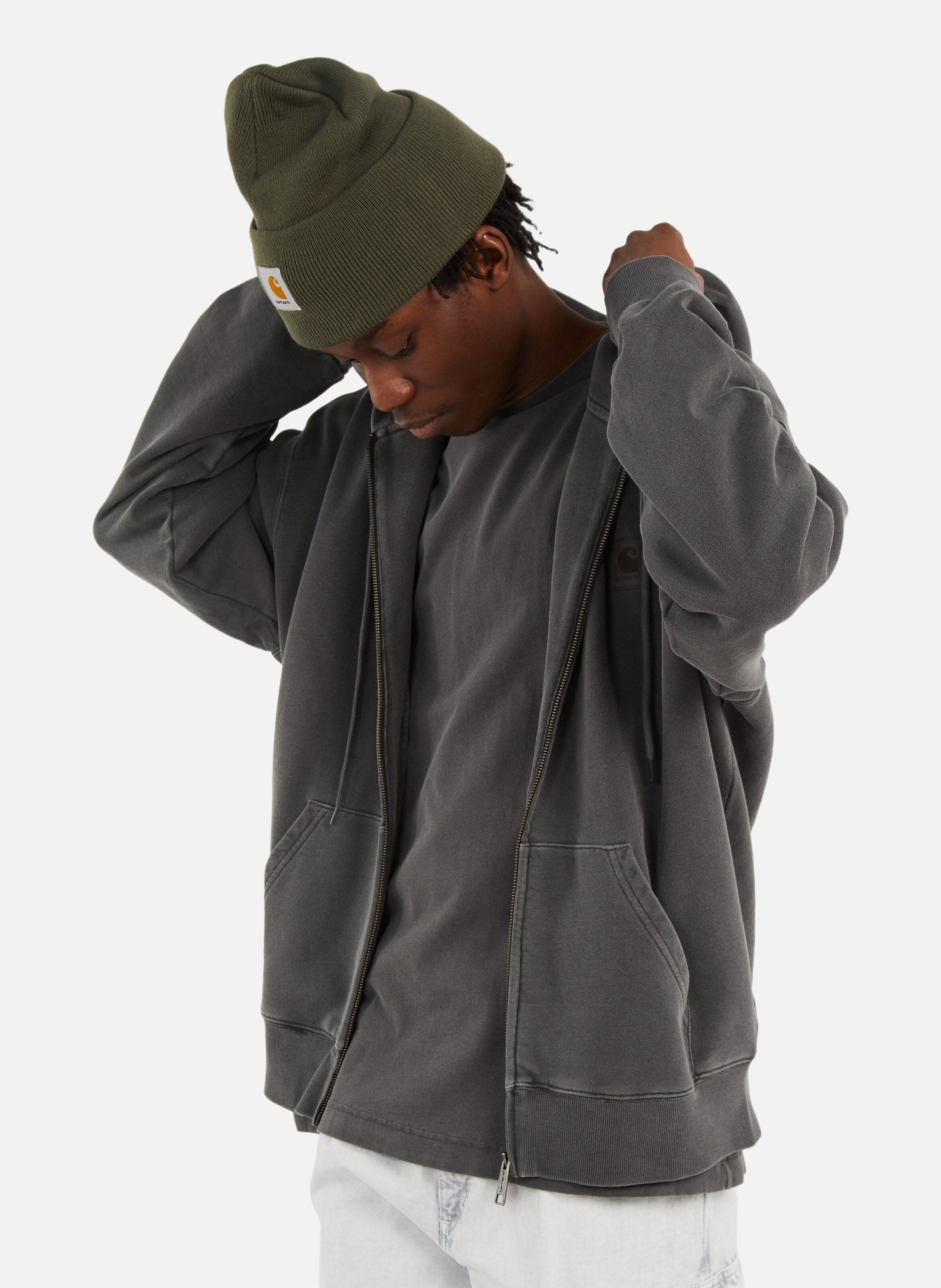 Hoodie zippé hooded nelson CARHARTT WIP Noir