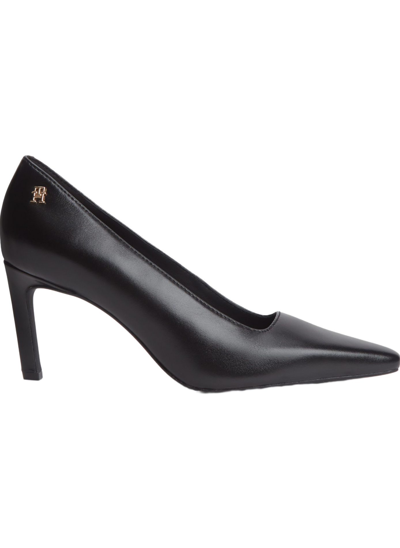 Escarpins à logo doré en cuir TOMMY HILFIGER Noir