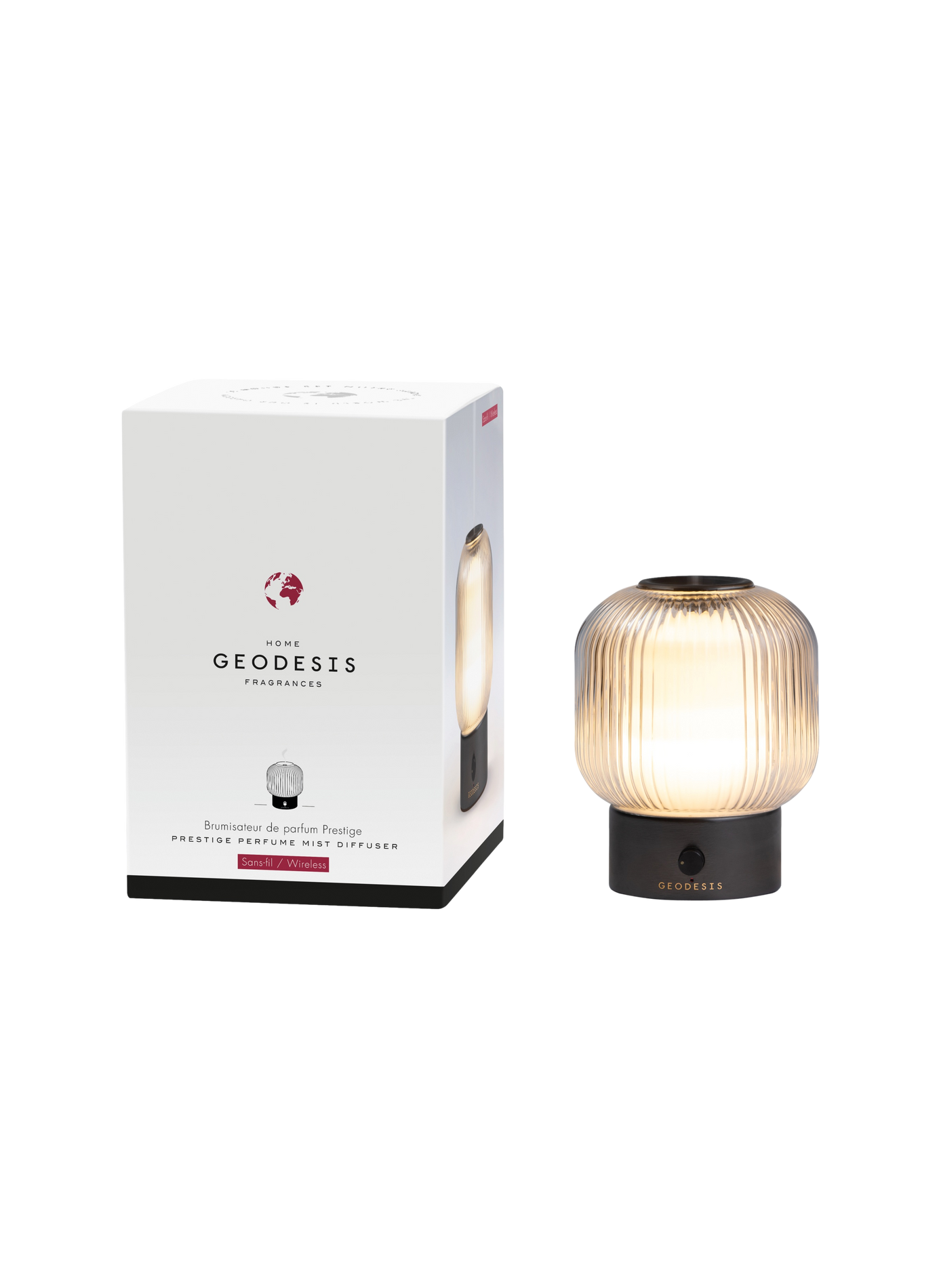 Brumisateur de parfum sans fil Prestige en verre GEODESIS Transparent