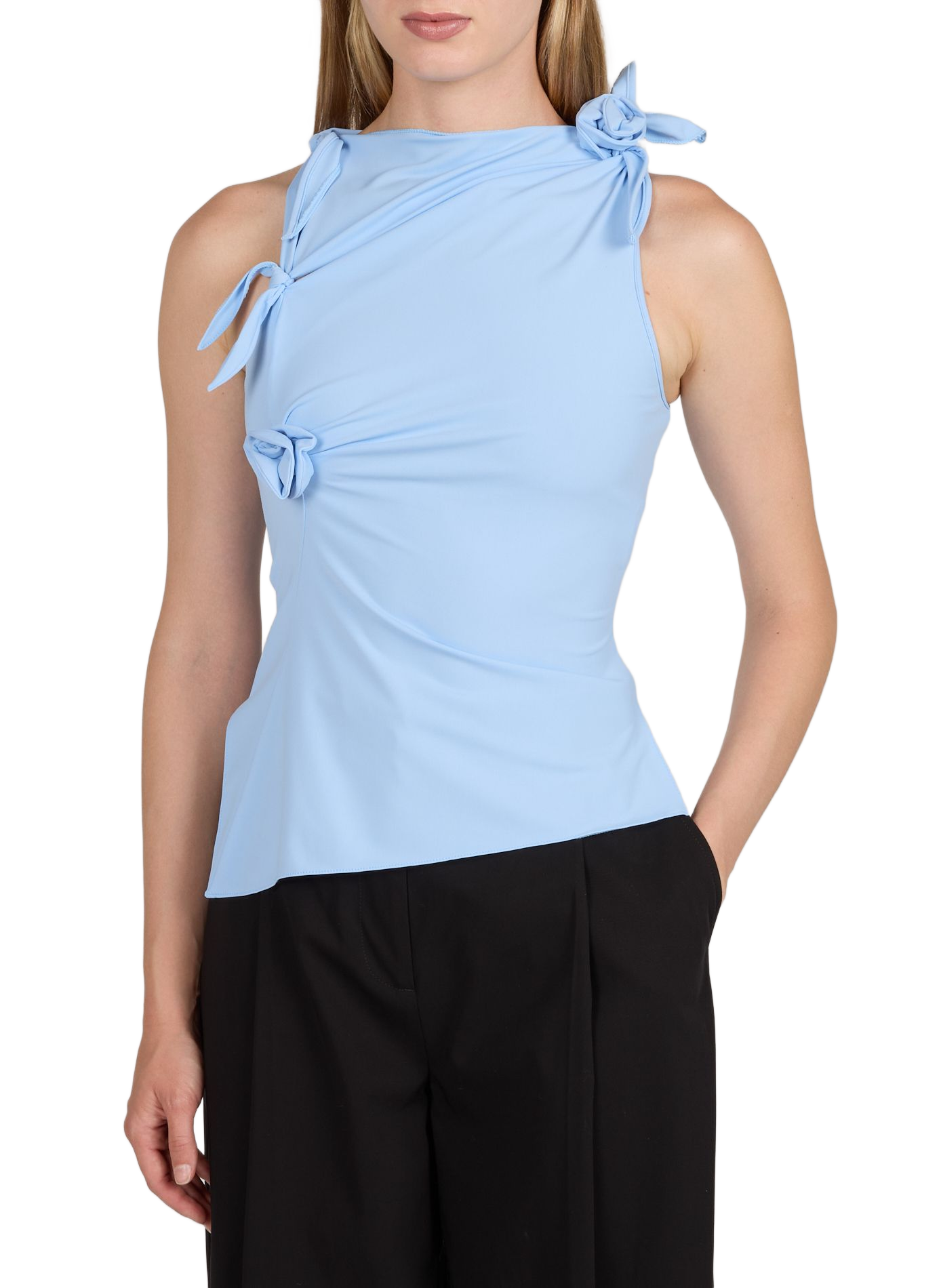 Top détails fleurs sans manches COPERNI Bleu
