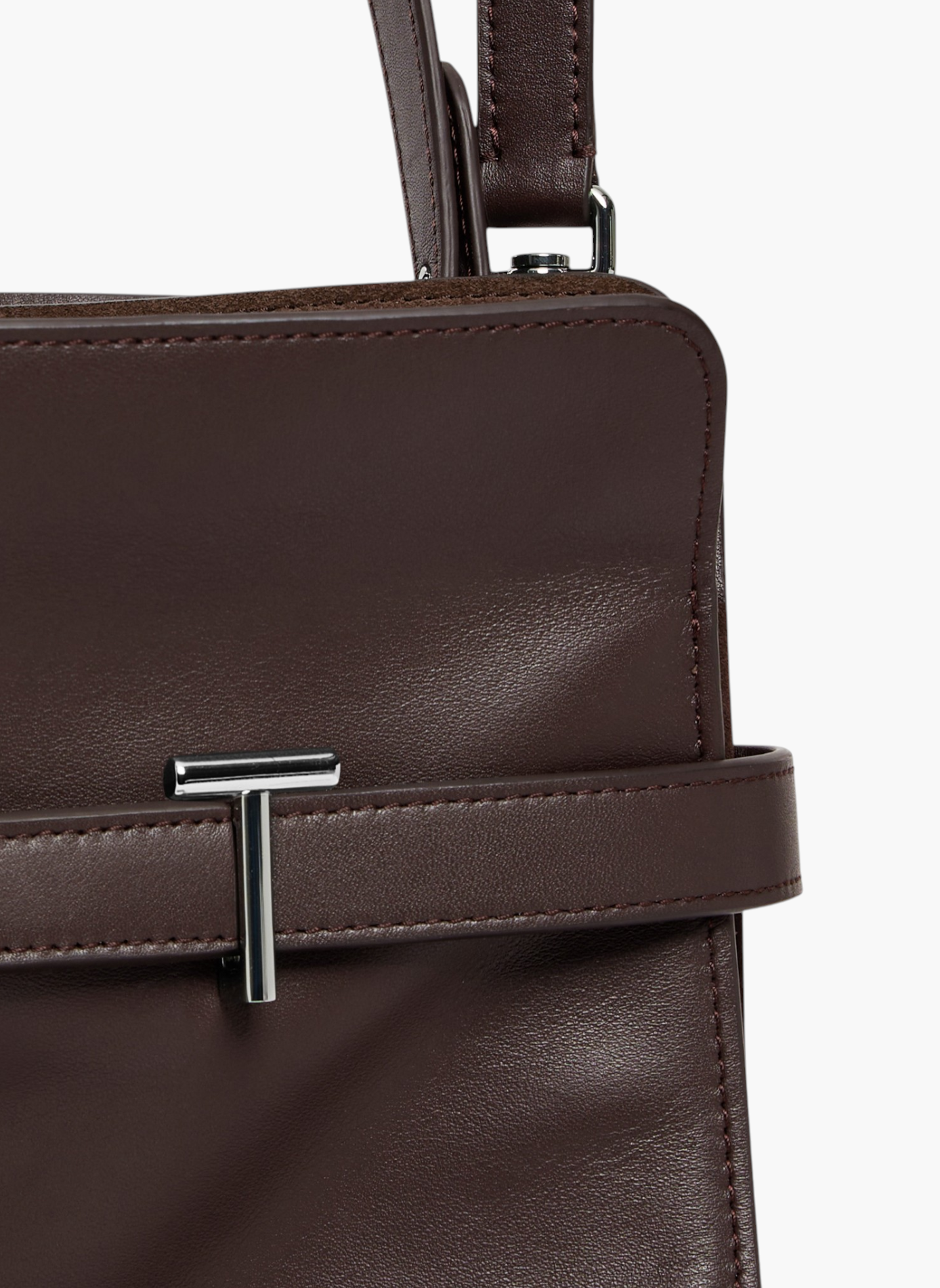 Sac porté épaule modèle maxi emie en cuir lisse et nubuck LE TANNEUR Marron