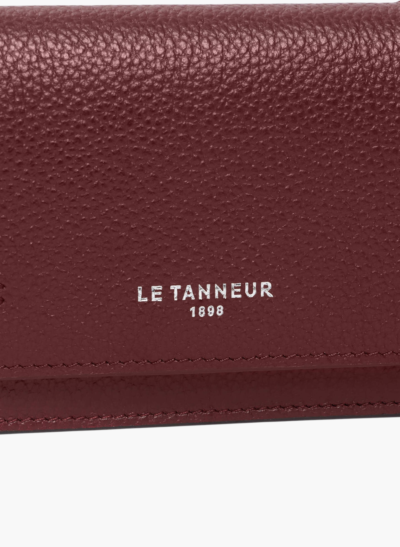 Petit porte cartes à rabat louison en cuir grainé LE TANNEUR Rouge