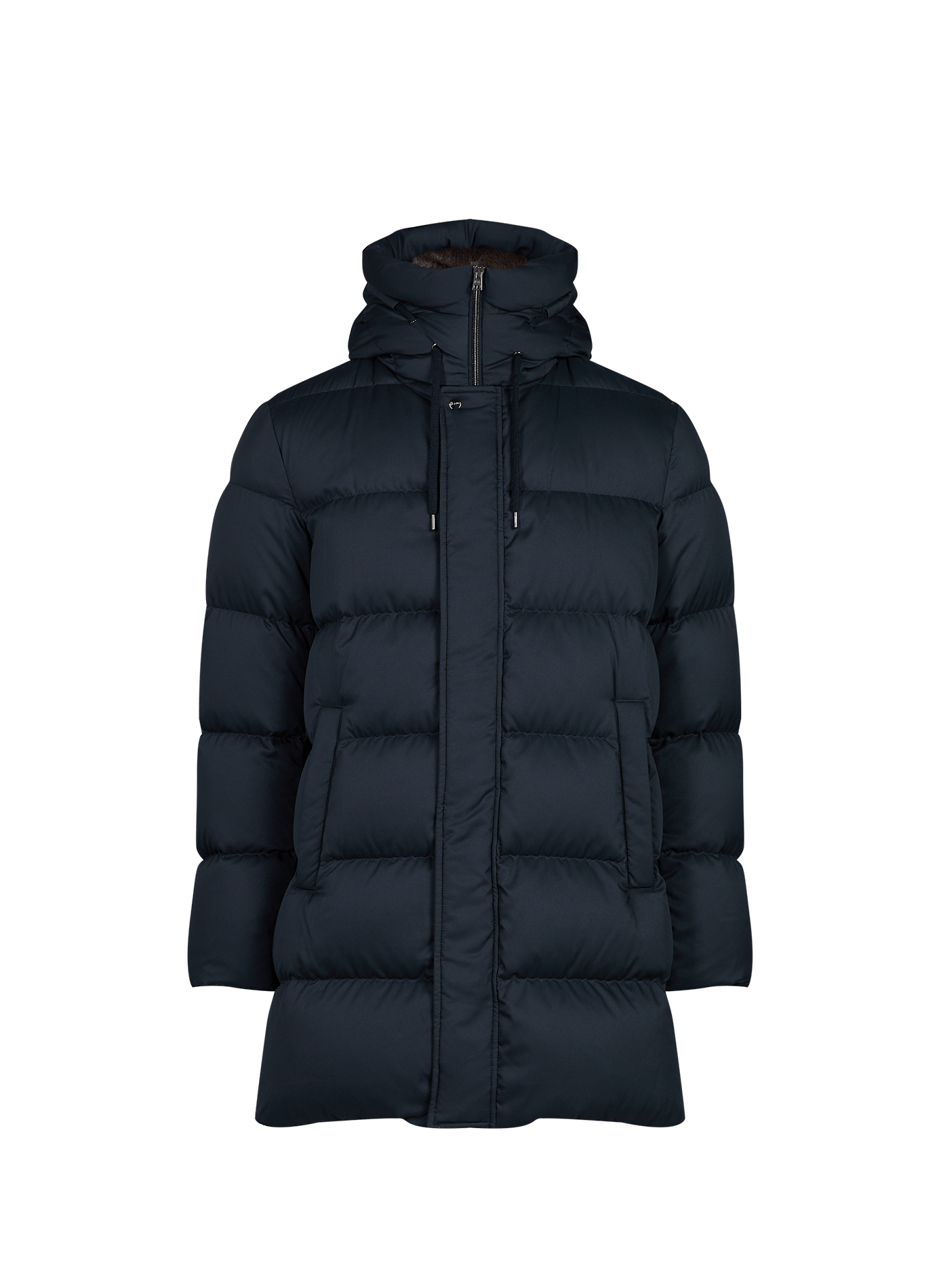 Hooded straight-fit padded jacket HERNO Blue