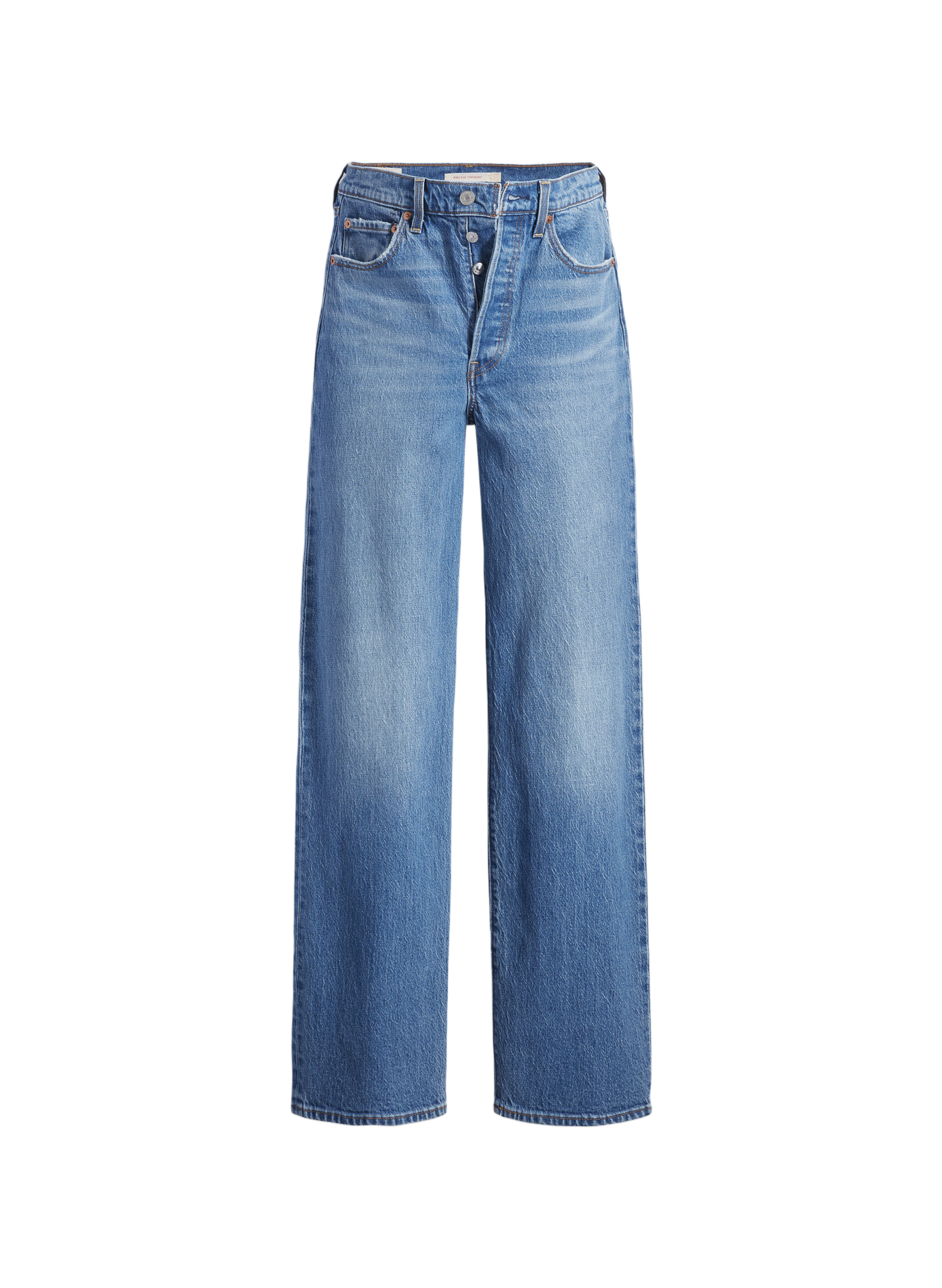 Jean Ribcage Full-length en coton mélangé LEVI'S Bleu
