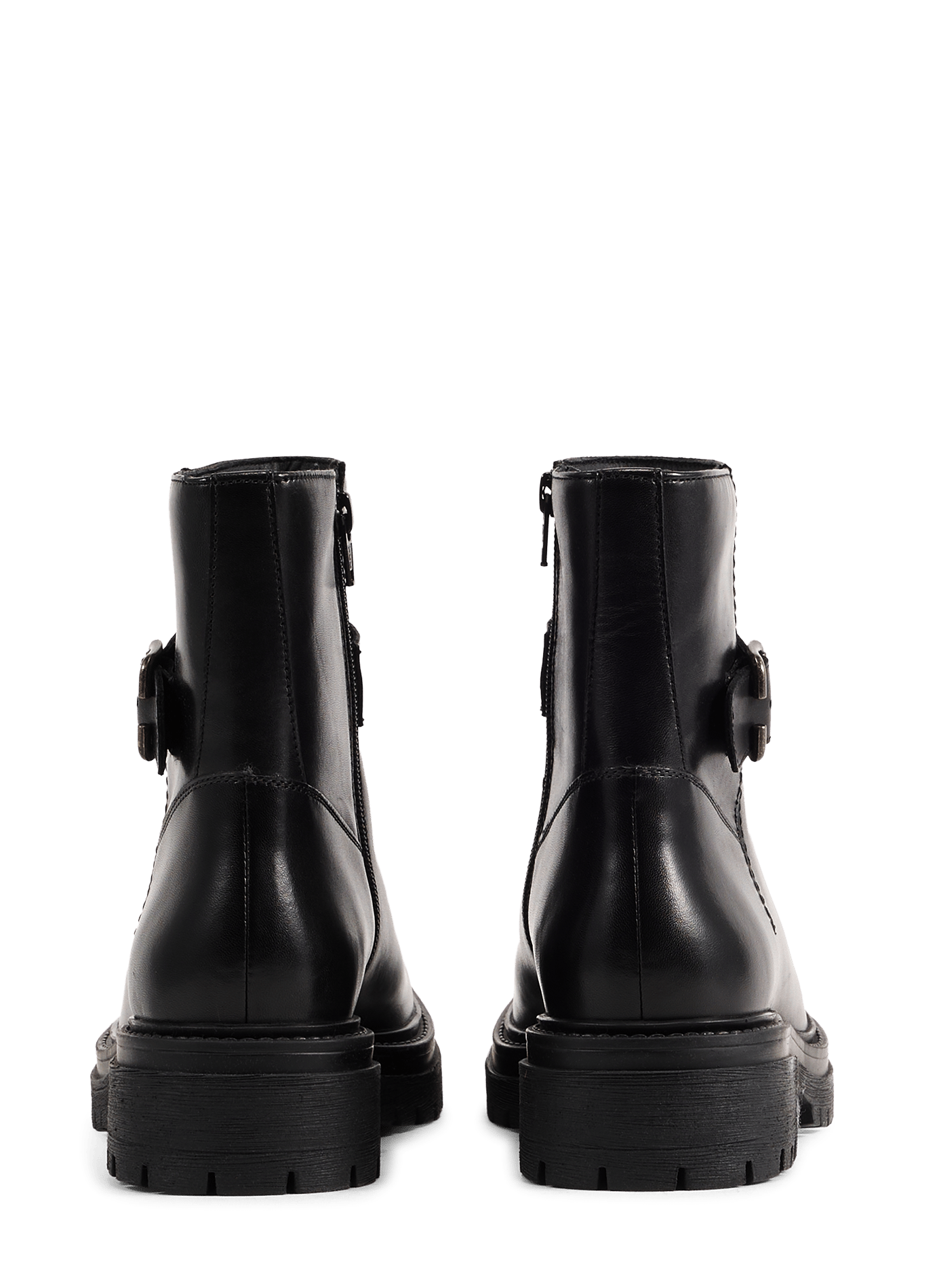 Iridea leather buckle ankle boots GEOX Black