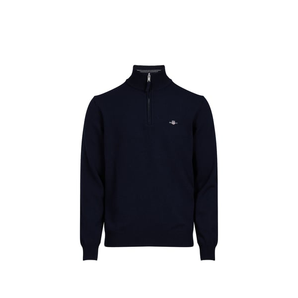 Pull col montant zippé uni en laine Pull col montant zippé uni en laine
