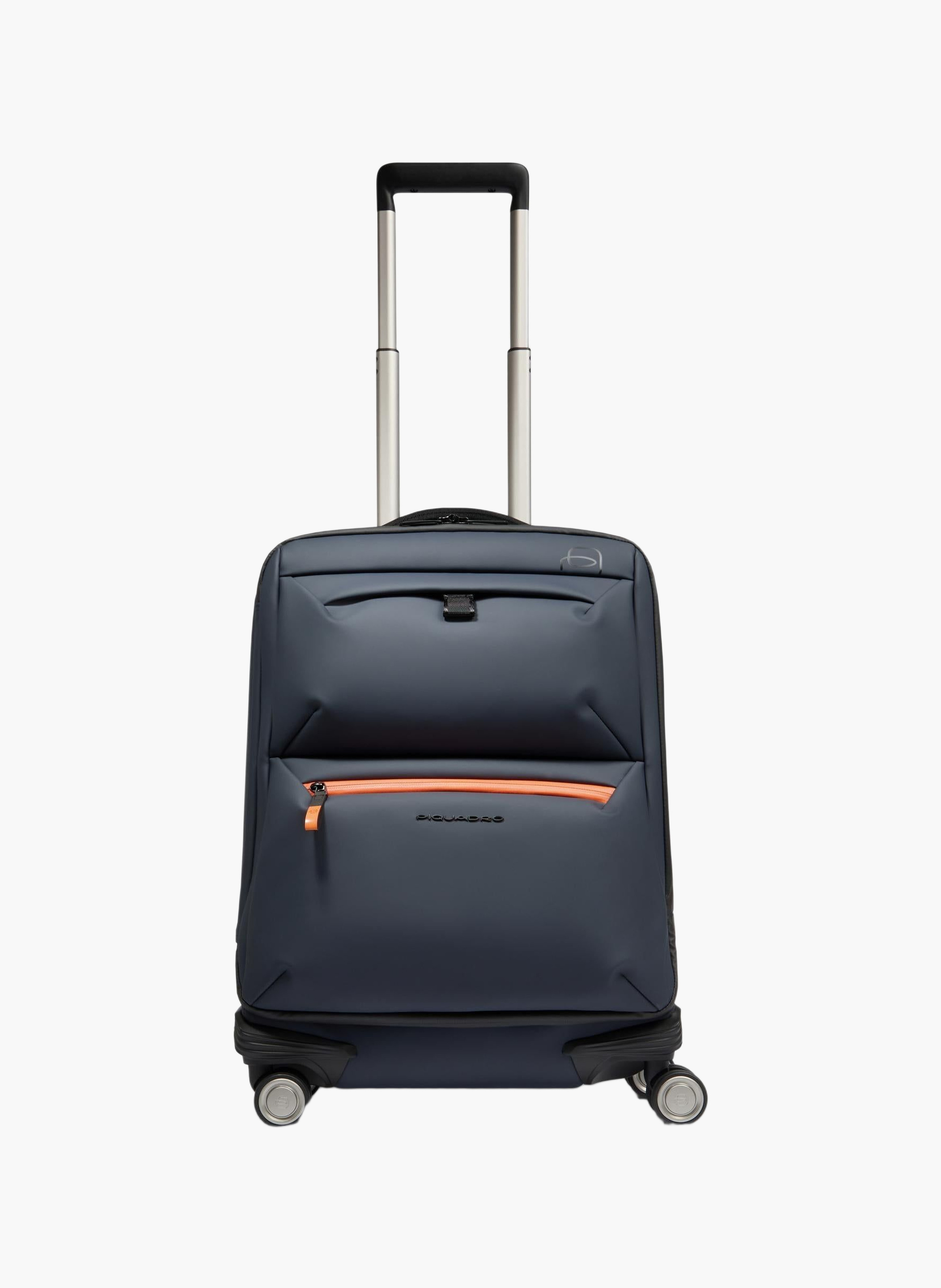 Slim 4-wheel water-resistant cabin suitcase PIQUADRO Blue