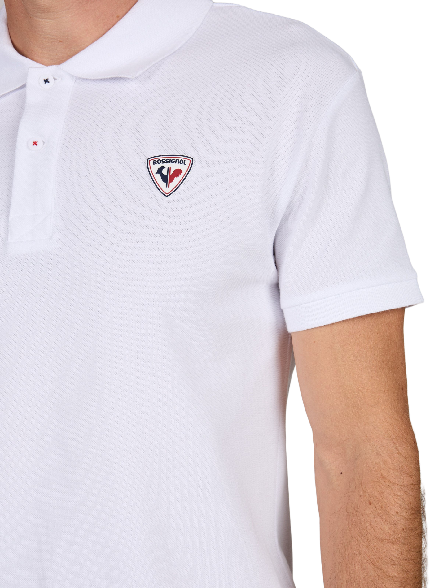 Gerader Polo mit kurzen Ärmeln aus Baumwolle ROSSIGNOL Weiss