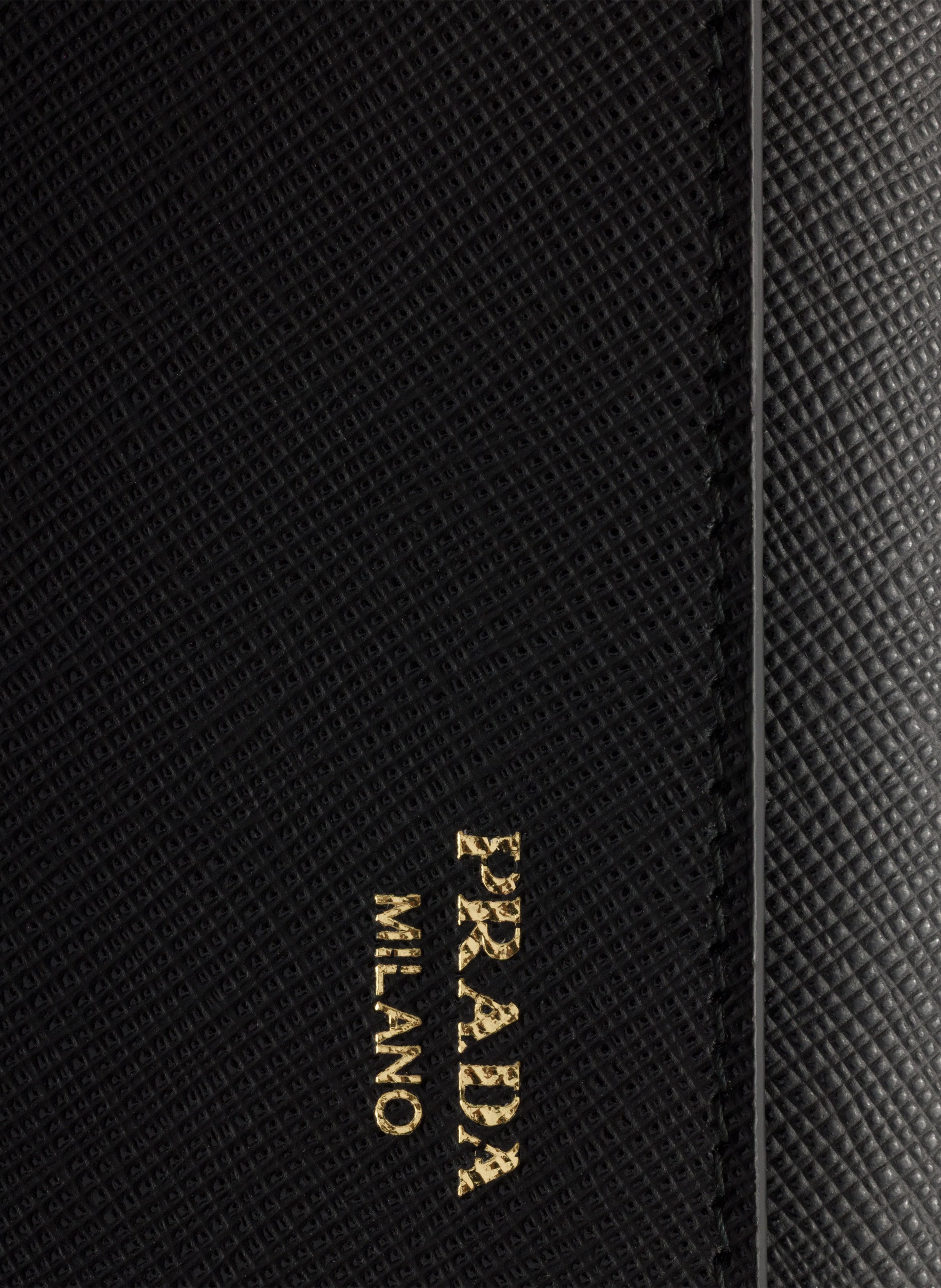 Portefeuille à bandoulière en cuir saffiano PRADA Noir