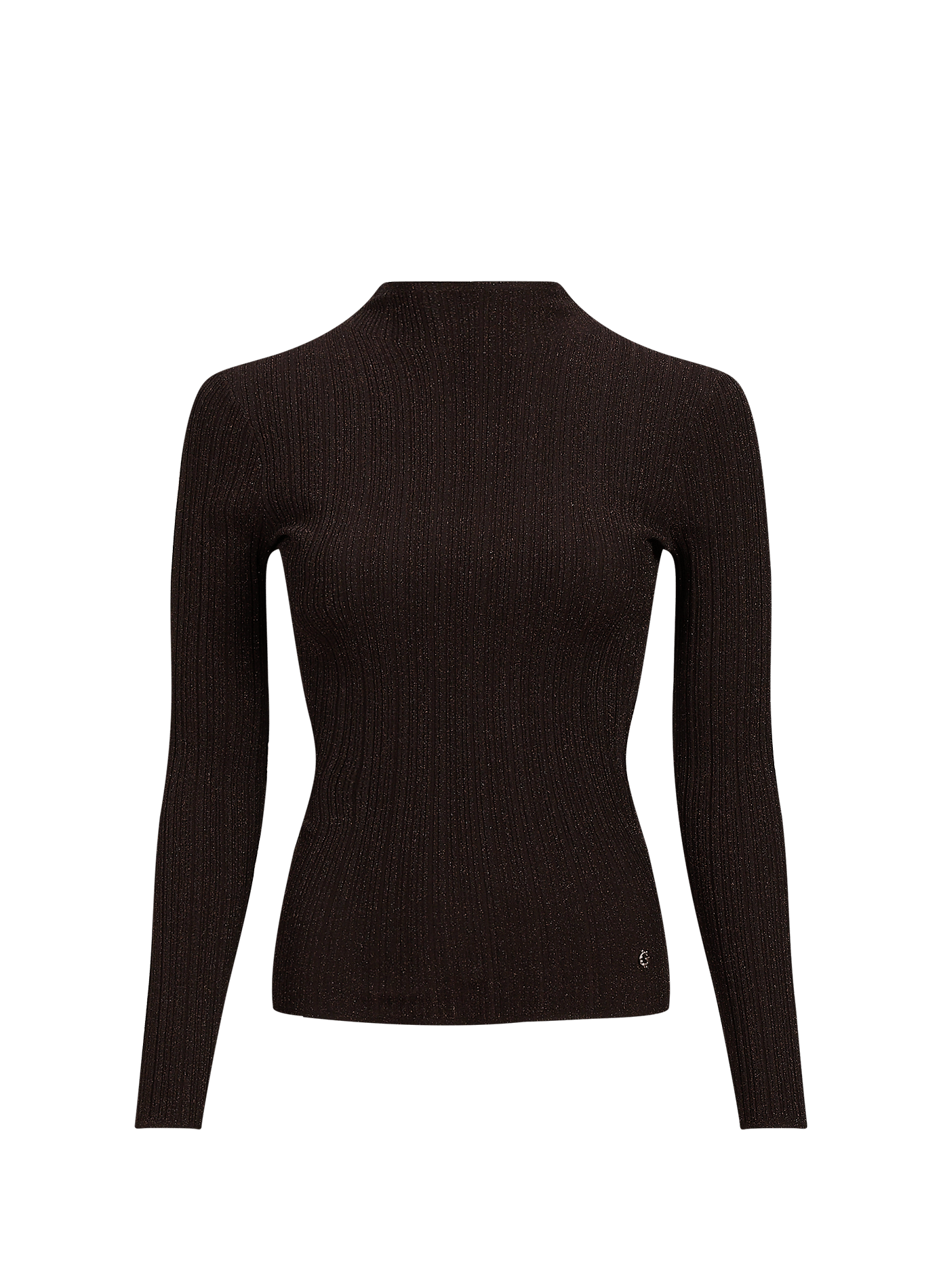 Rechte top met hoge hals en pailletten GUESS Bruin