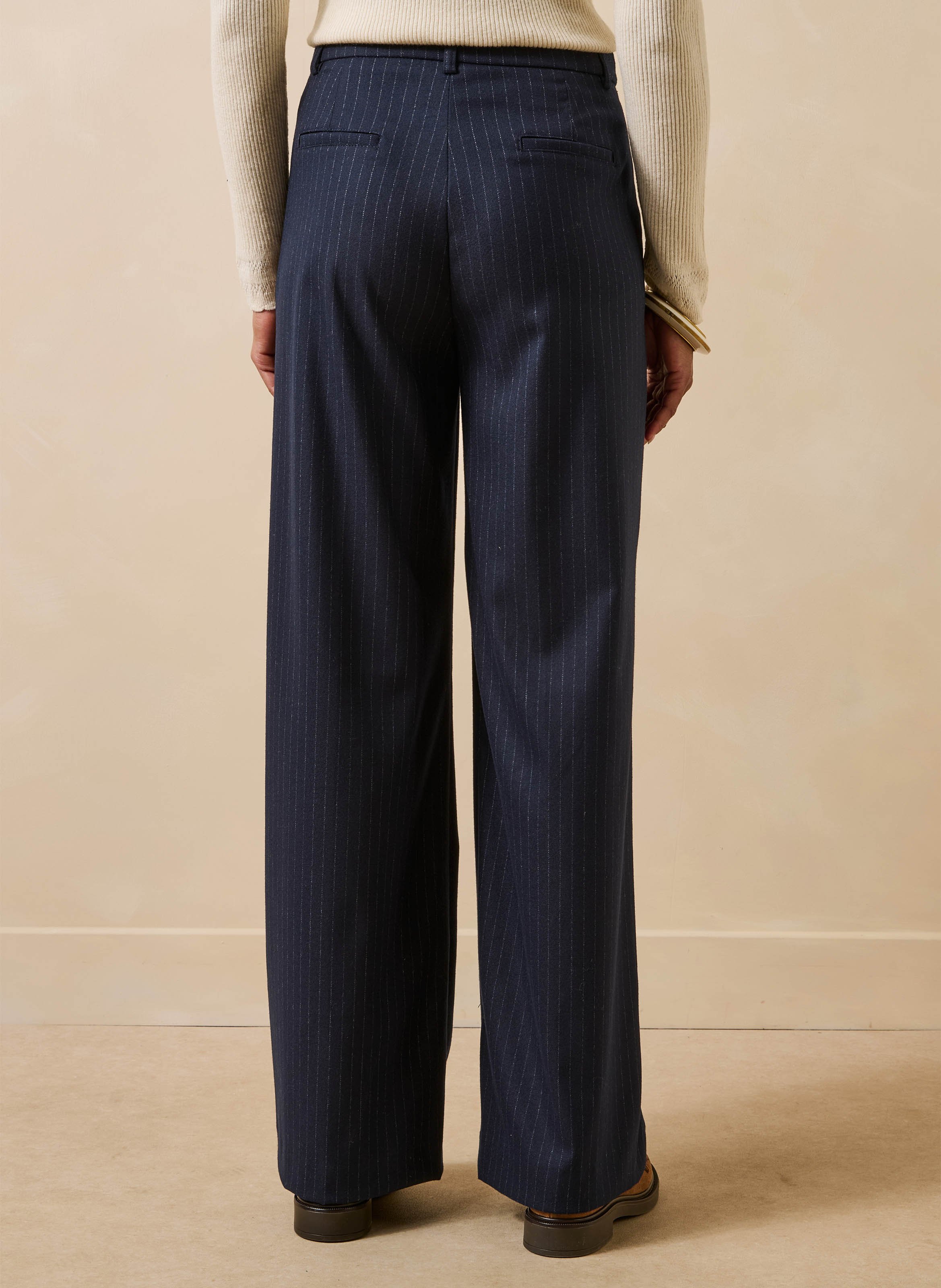 Wijde broek met strepen LA FEE MARABOUTEE Blauw
