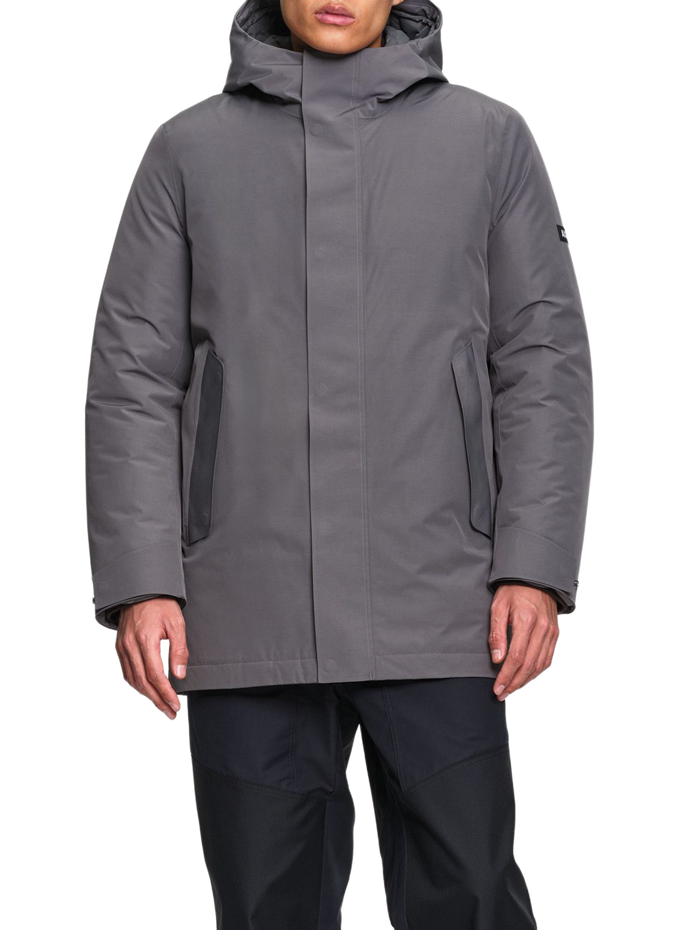 Parka mi-longue  droite MTD avec capuche AIGLE Gris