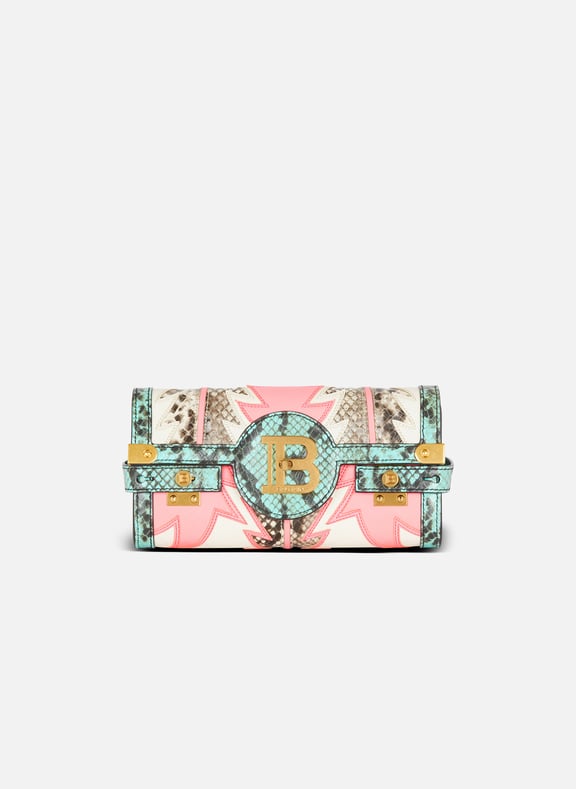 SAC POCHETTE B BUZZ 23 POUCH EN CUIR PATCHWORK BALMAIN pour