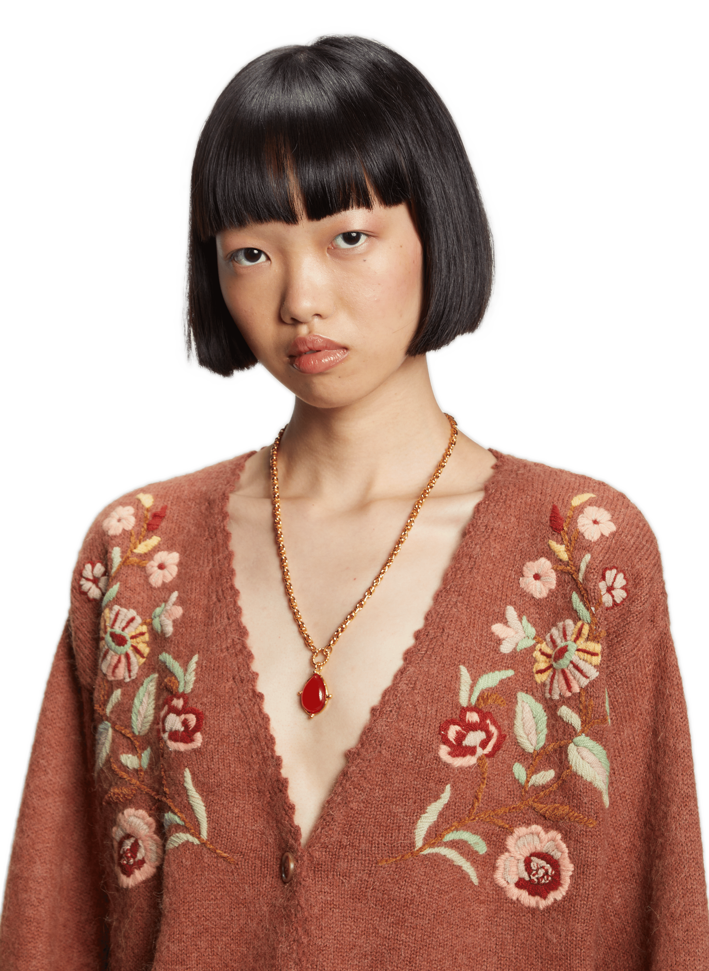 Collier chaine Cornaline  SYLVIA TOLEDANO Rouge