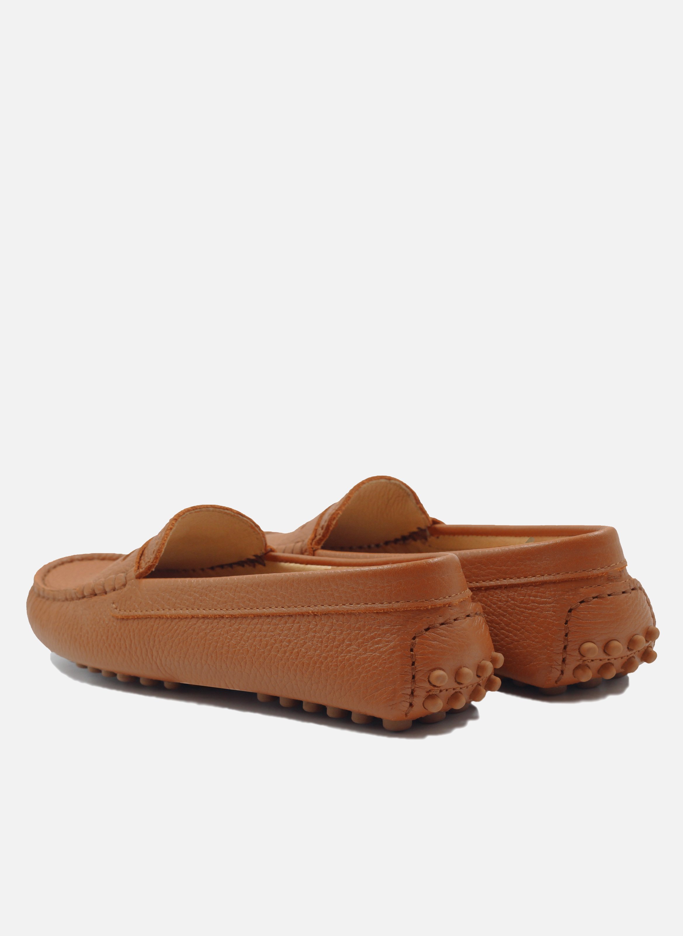 Mocassins femme cuir grainé JULES & JENN Marron