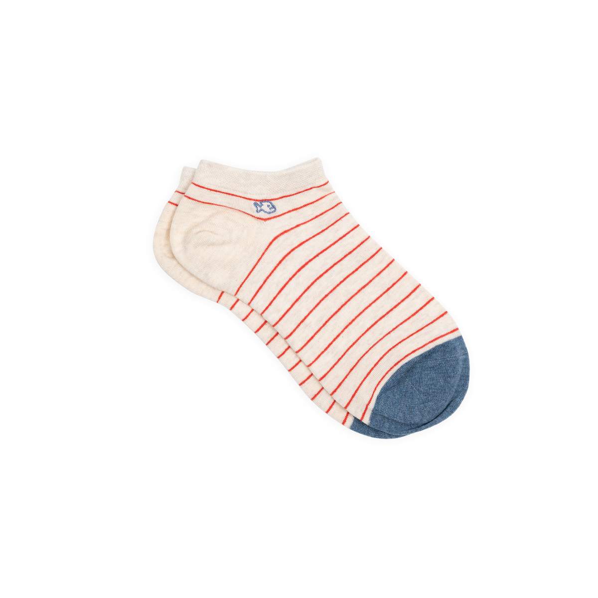 Socquettes en coton peigné à rayures fines BILLYBELT Beige