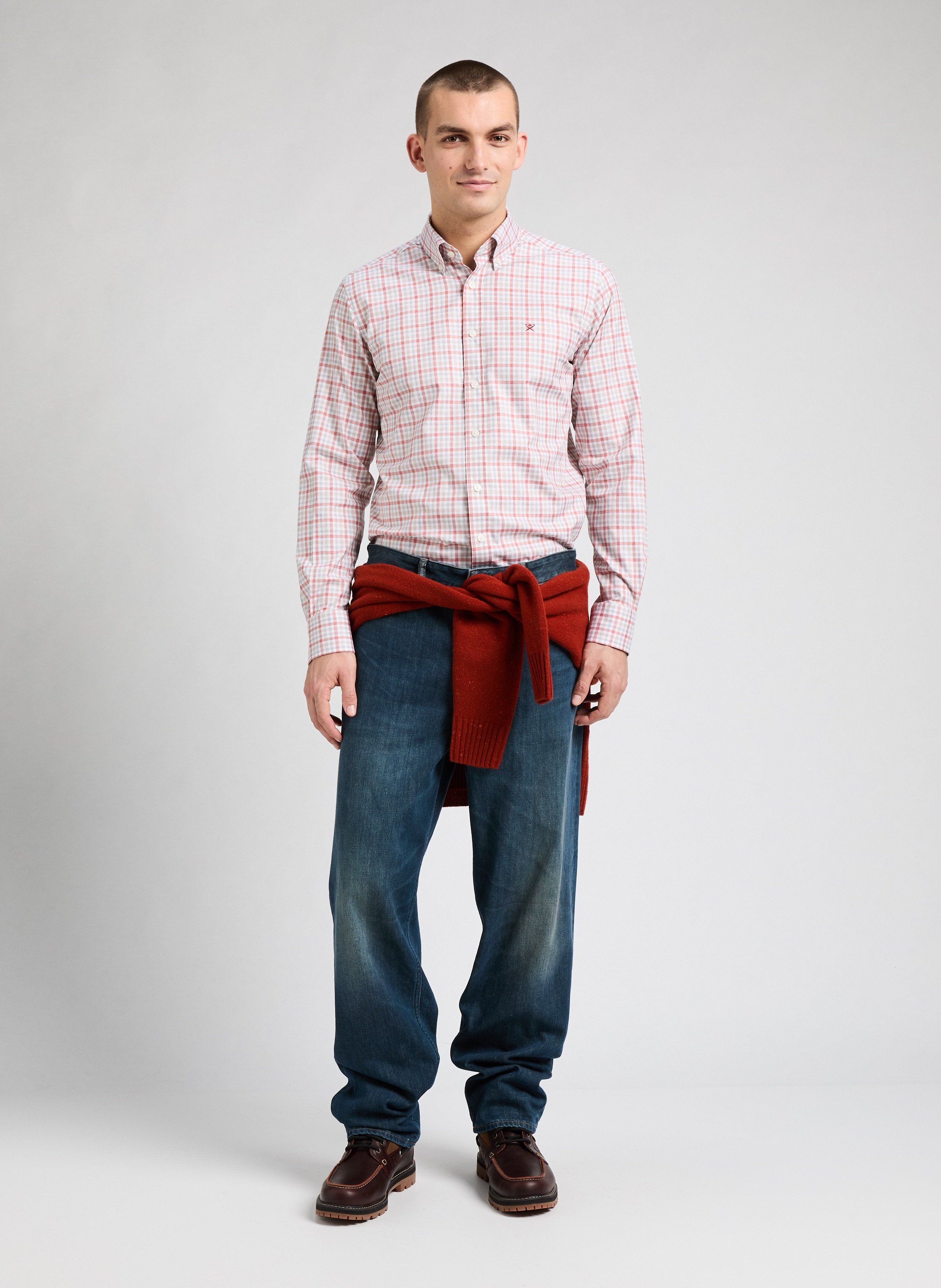 Chemise à carreaux Mouline Check HACKETT Rouge