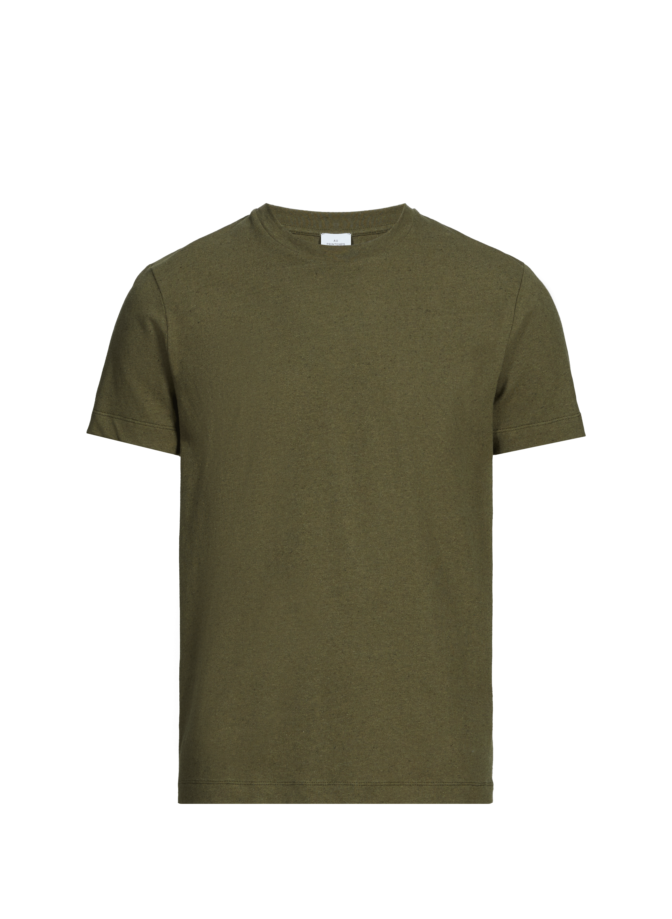 T-shirt en coton et lin AU PRINTEMPS PARIS Kaki