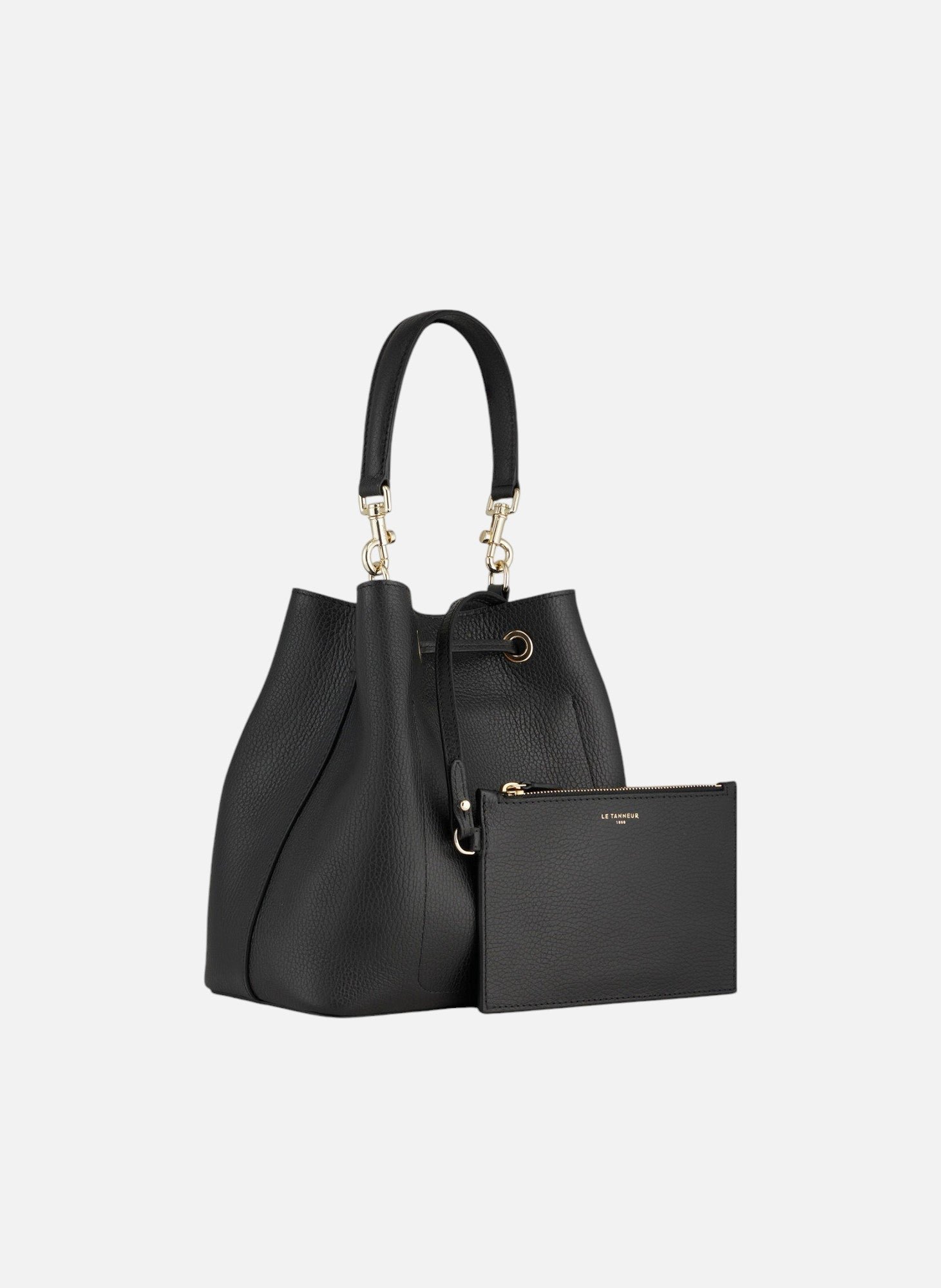 Sac seau louise en cuir grainé LE TANNEUR Noir