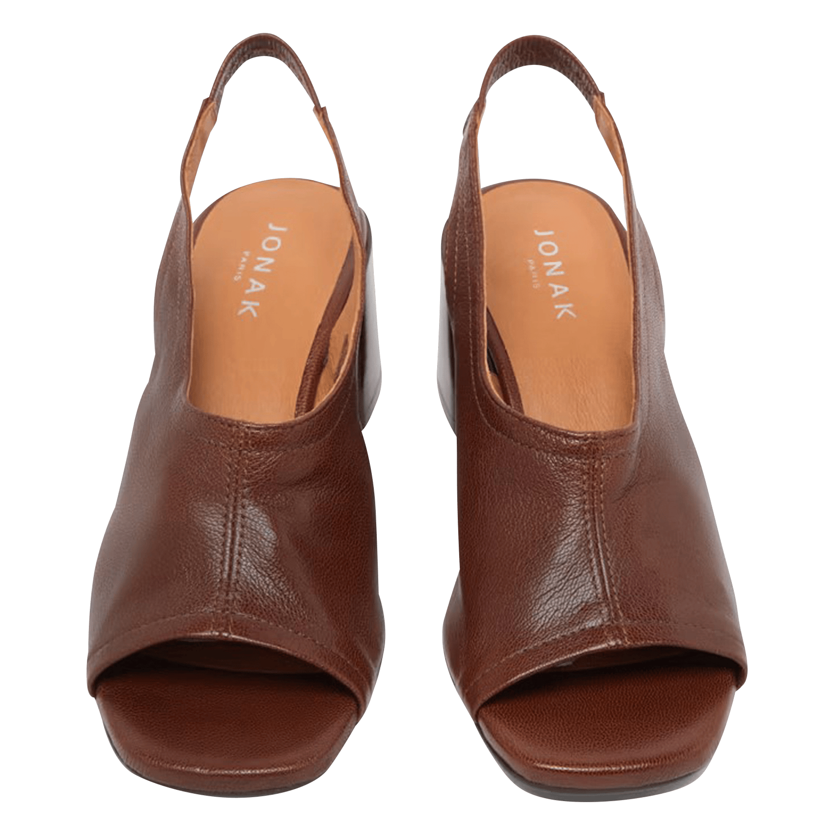 Sandales à talon en cuir Brownie b JONAK Marron