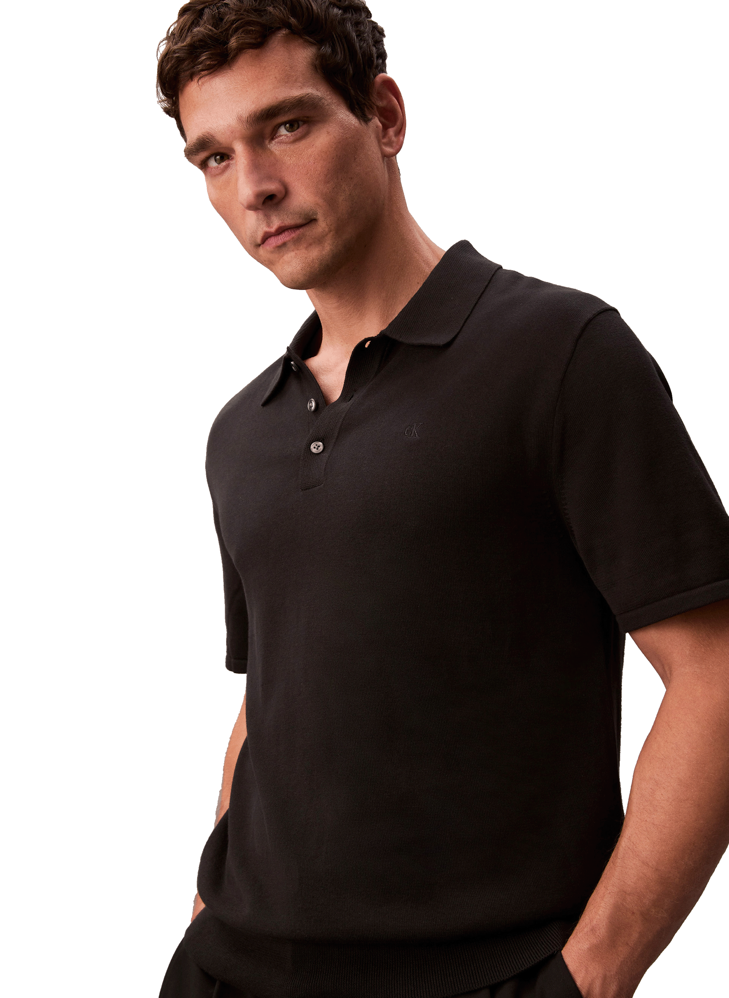 Polo en coton pima CALVIN KLEIN Noir