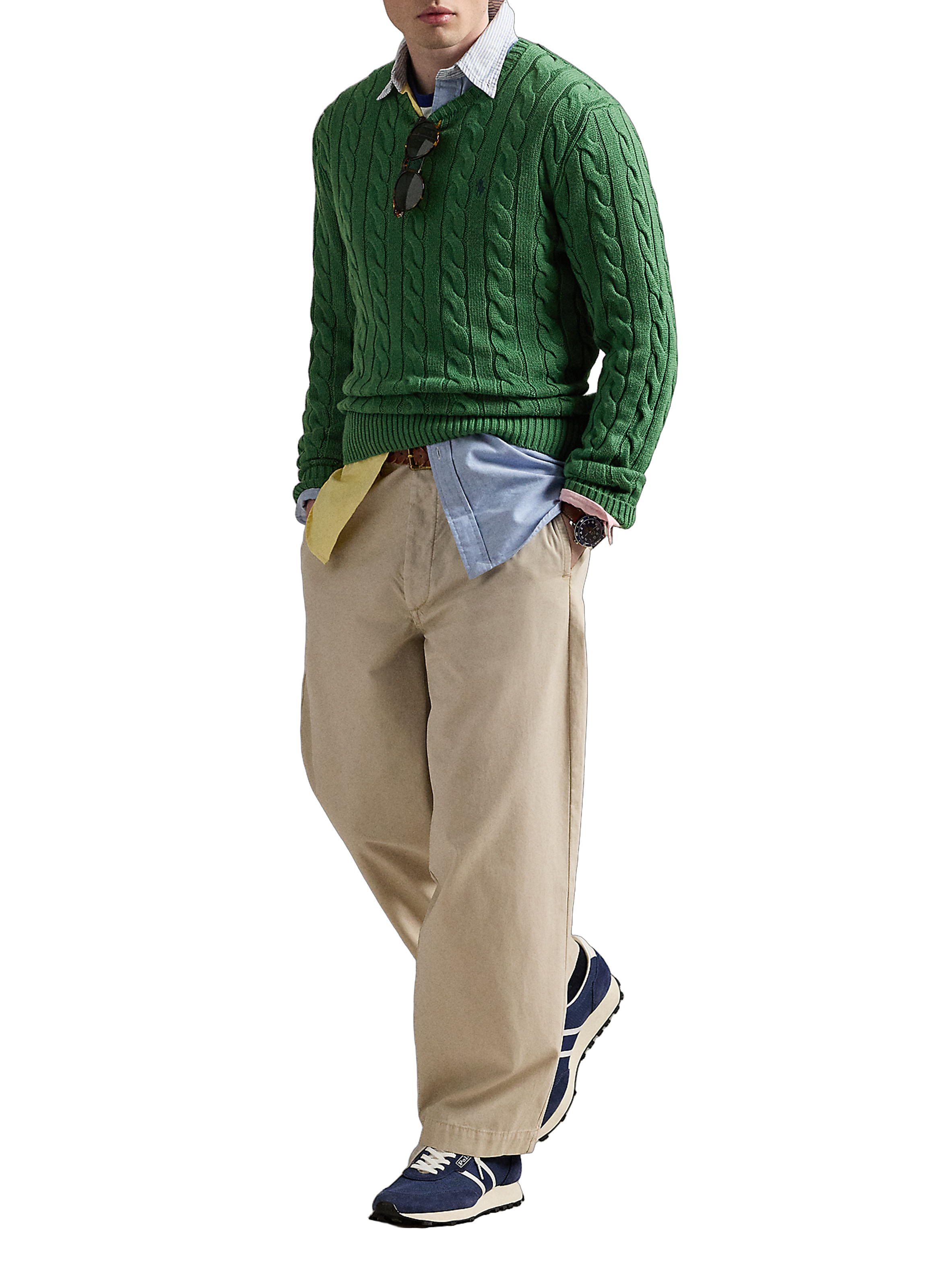 Pull en maille torsadé POLO RALPH LAUREN Vert