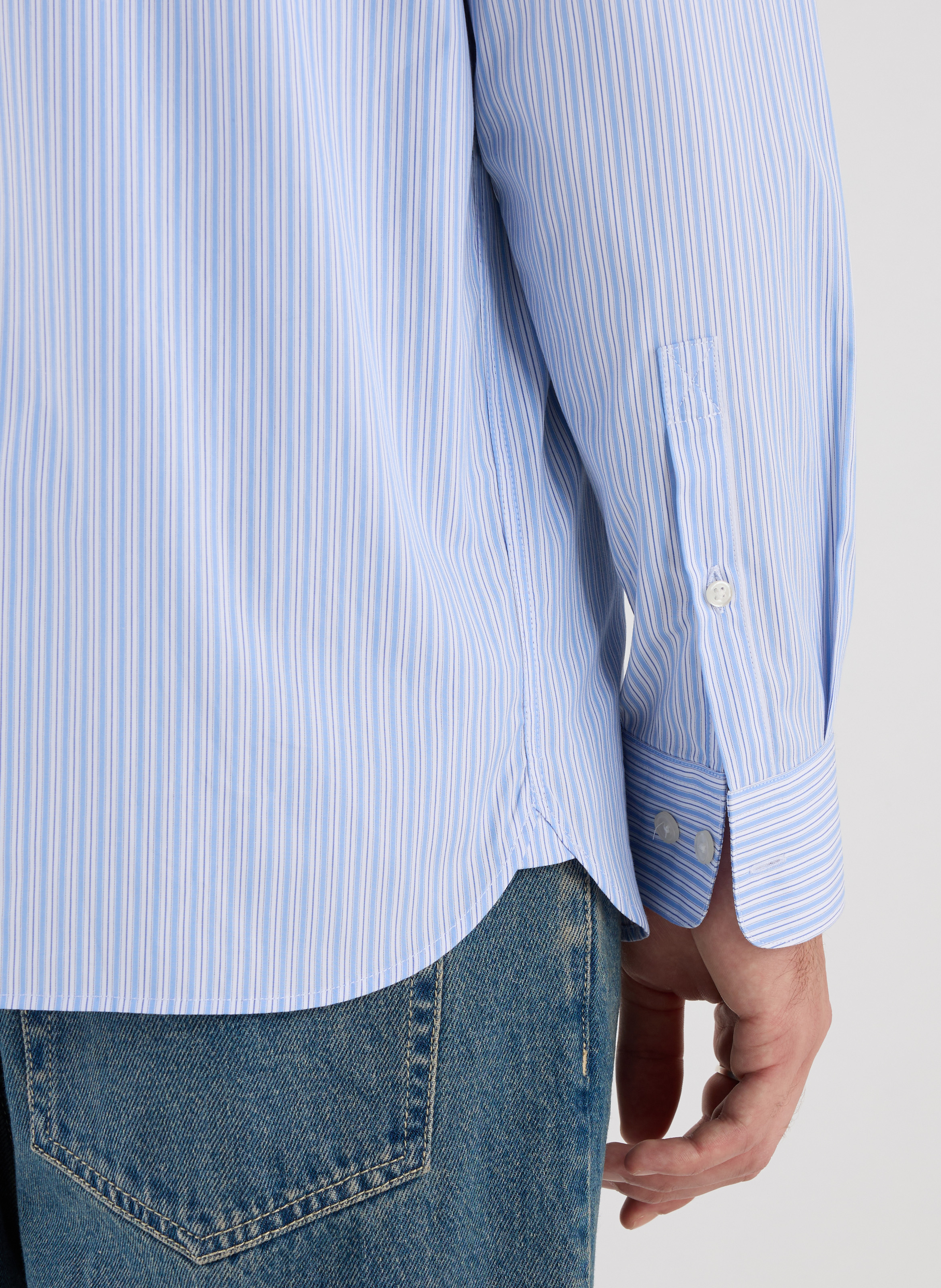 Chemise rayée en coton SAISON 1865 Bleu