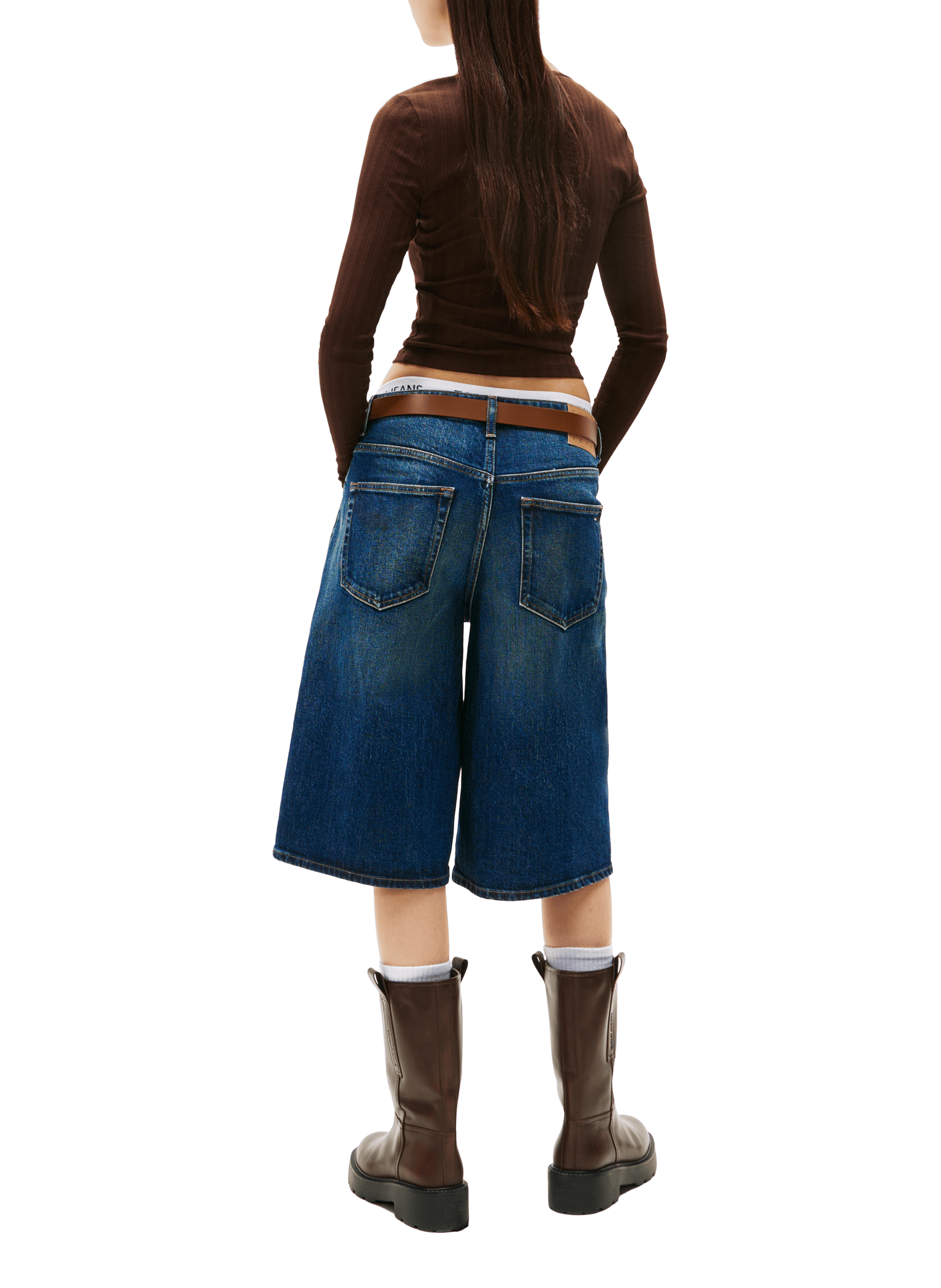 Fitted logo T-shirt TOMMY HILFIGER Brown