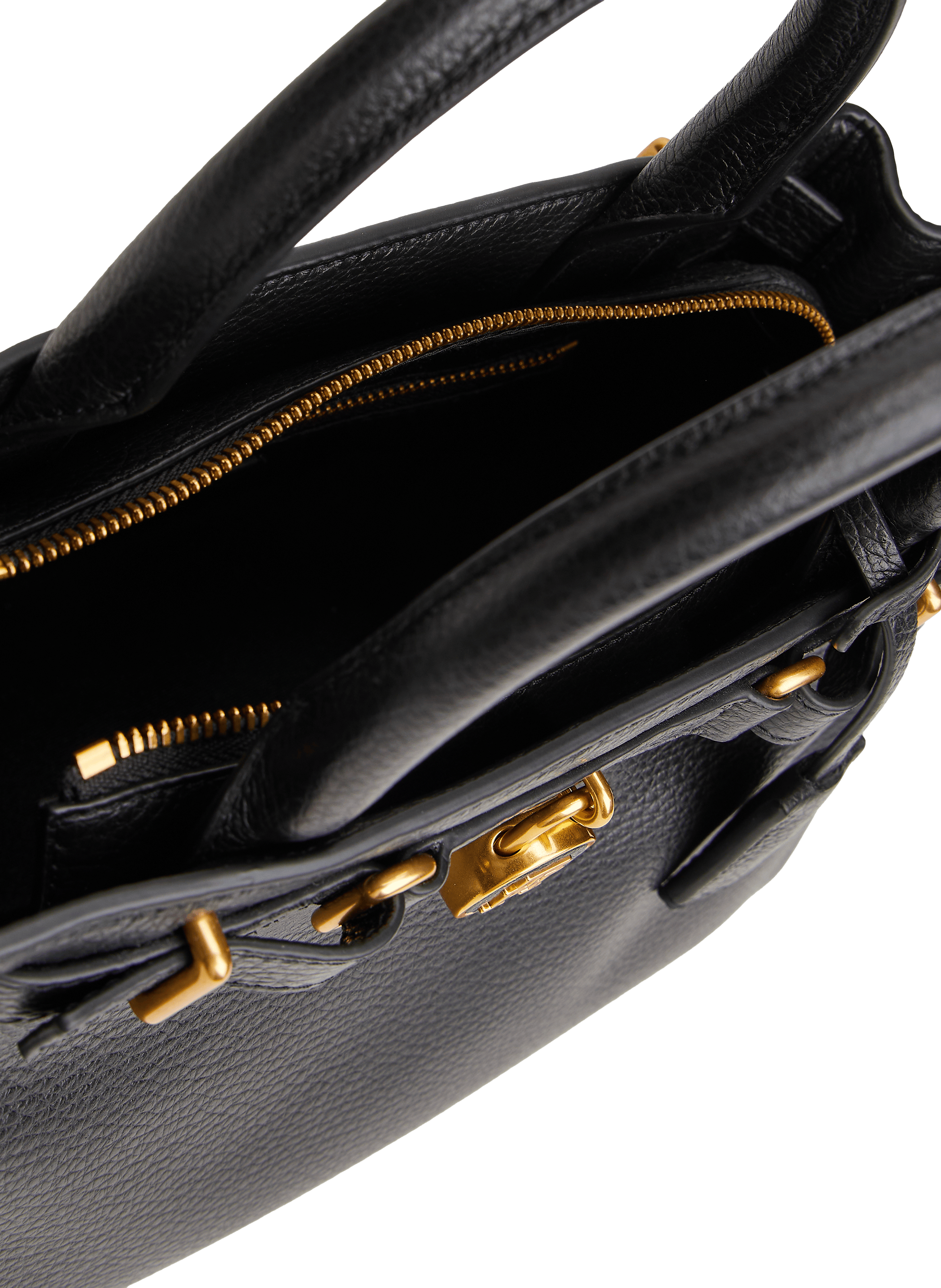 Icon leather handbag TOMMY HILFIGER Black