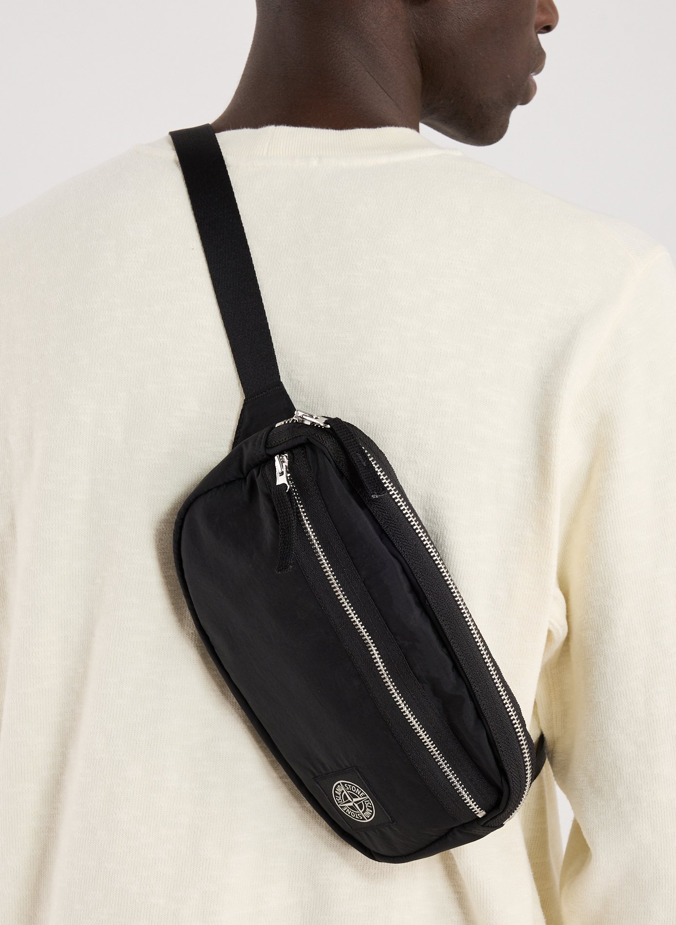Plain belt bag STONE ISLAND Black