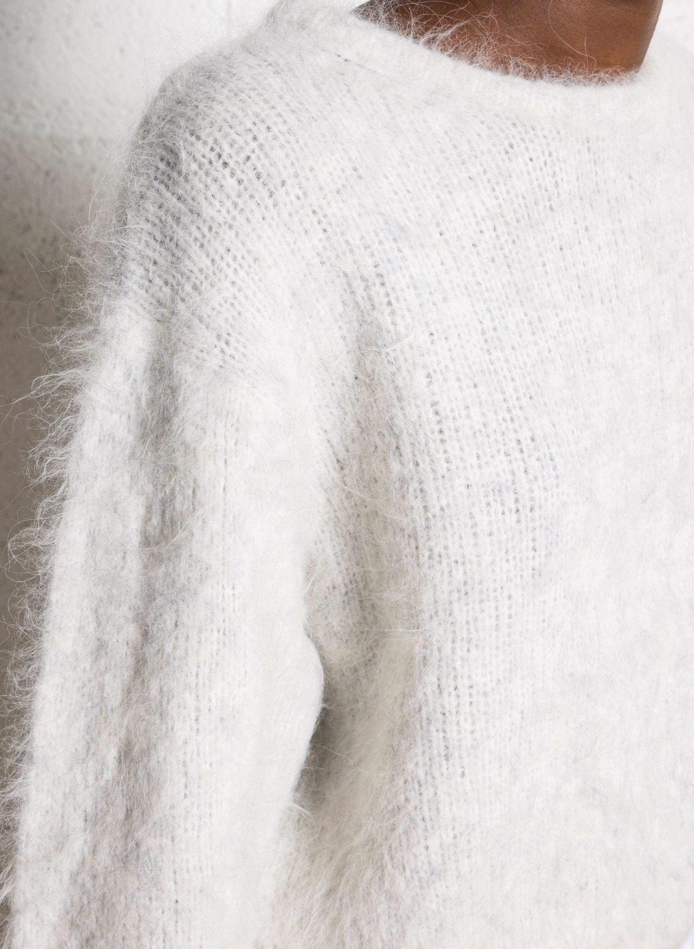 Pull oversize col rond en laine mélangée niby AMERICAN VINTAGE Gris