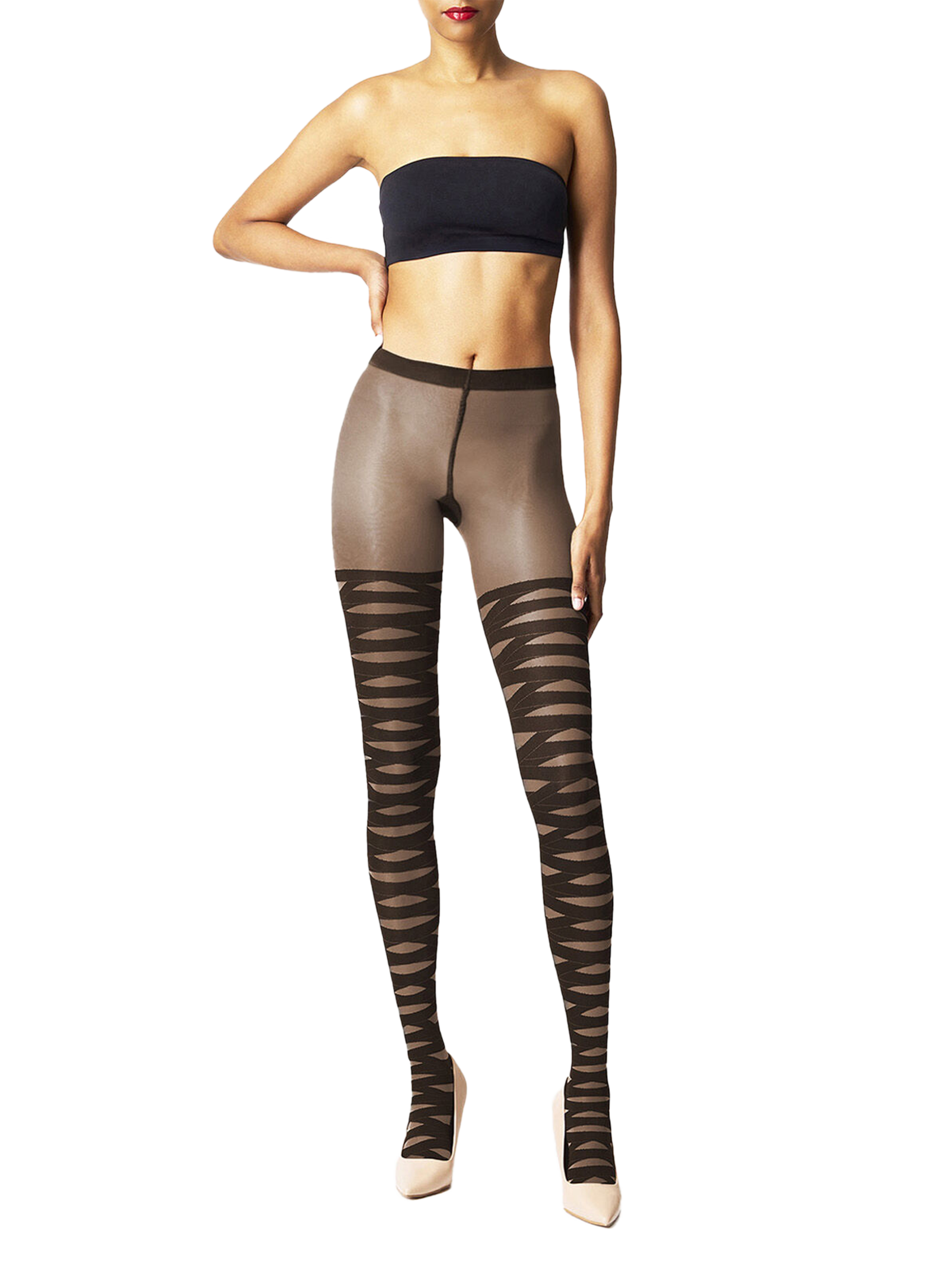 Collant à bandes  WOLFORD Noir