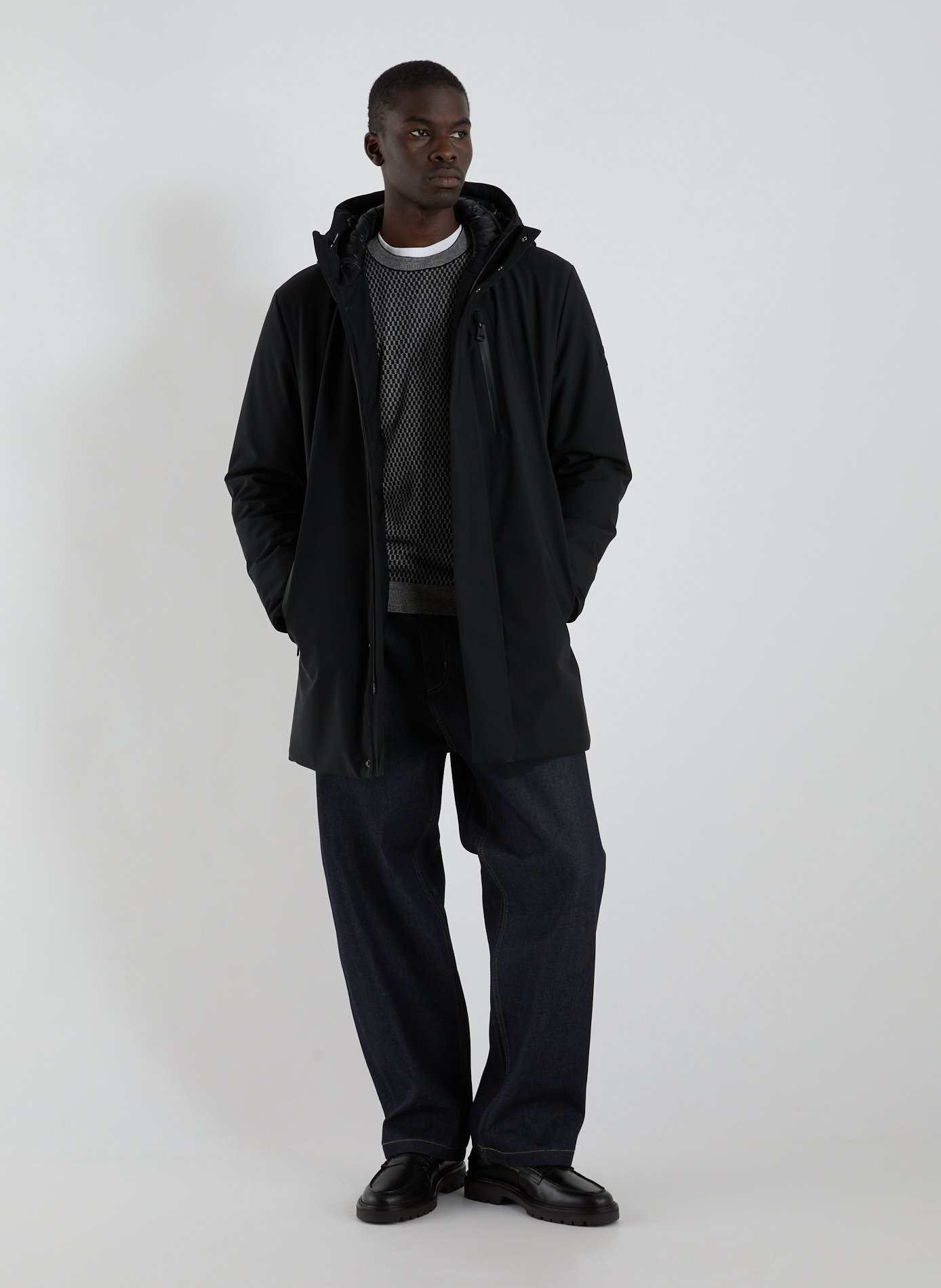 Straight hooded parka STRELLSON Black