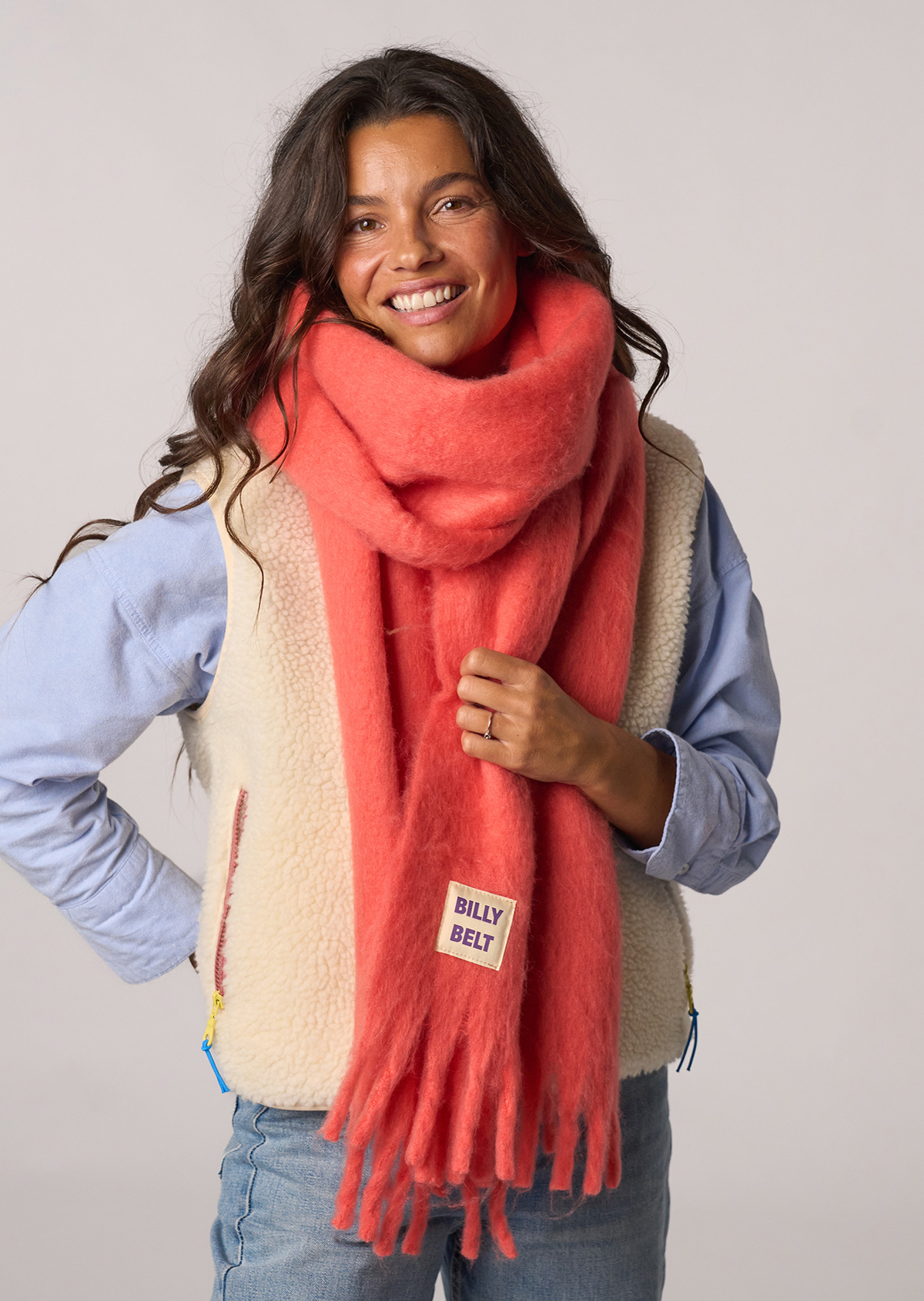 Grande écharpe à franges BILLYBELT Orange