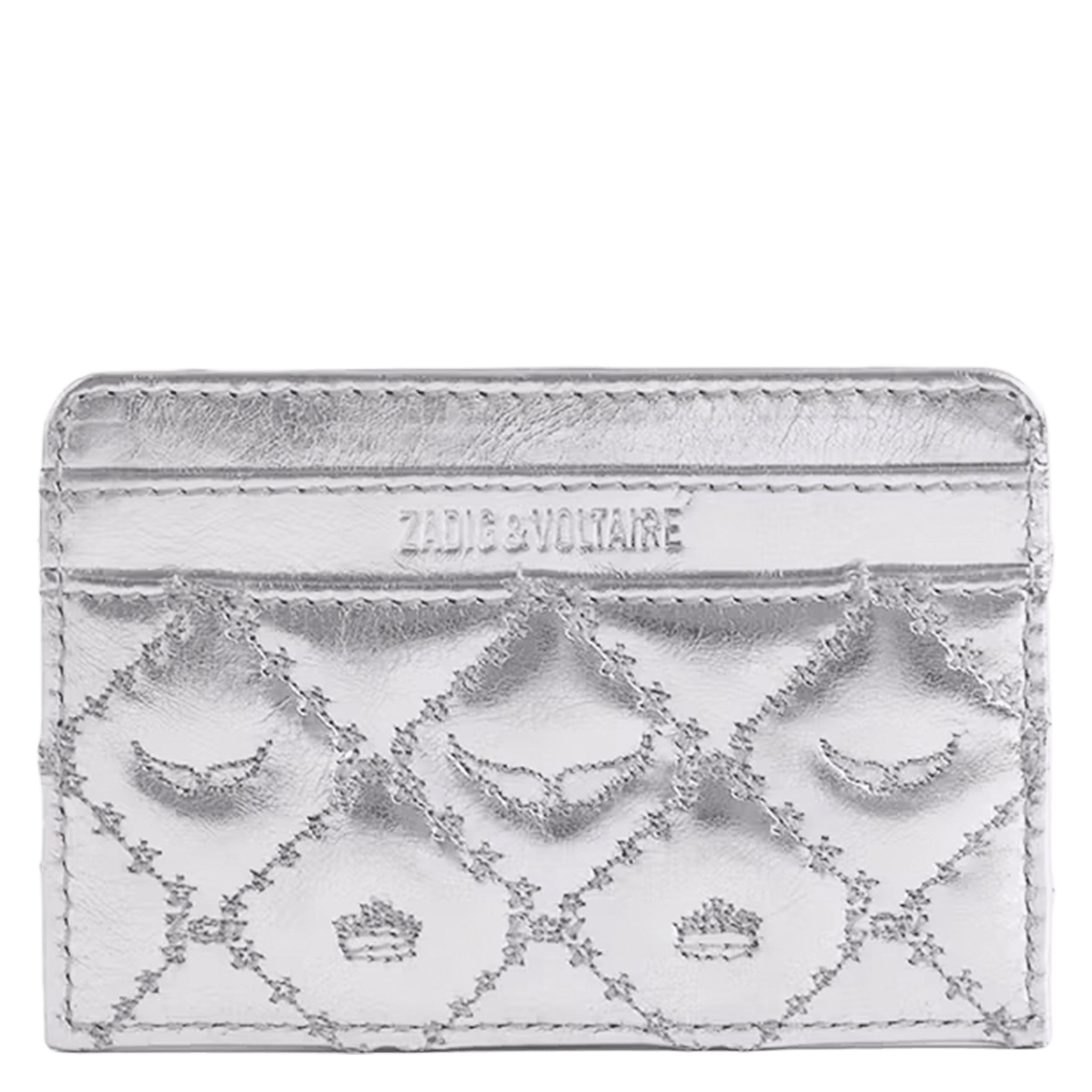 Porte-cartes en cuir métallisé zv pass ZADIG&VOLTAIRE Gris