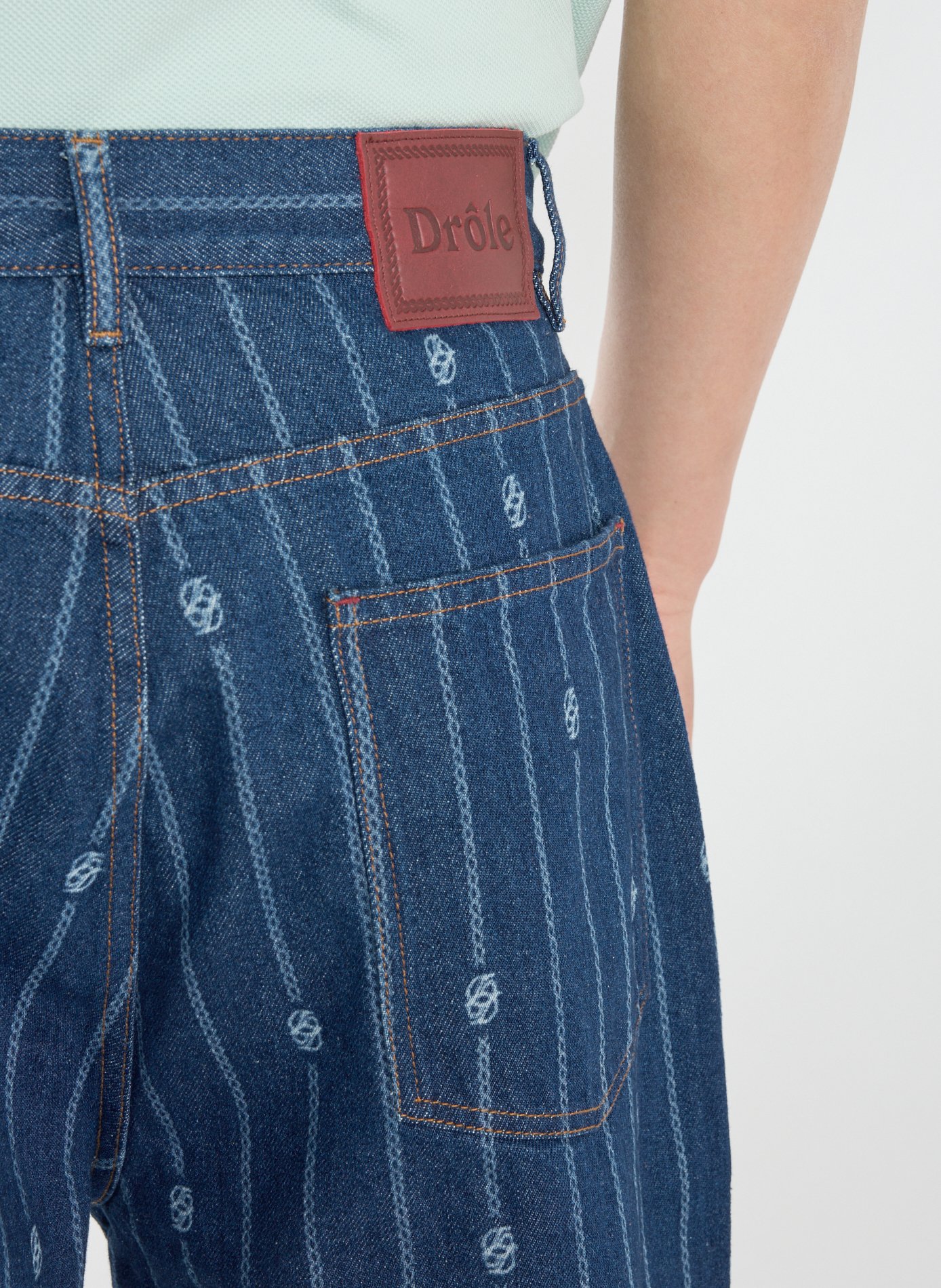 Oversized cotton jeans DROLE DE MONSIEUR Blue