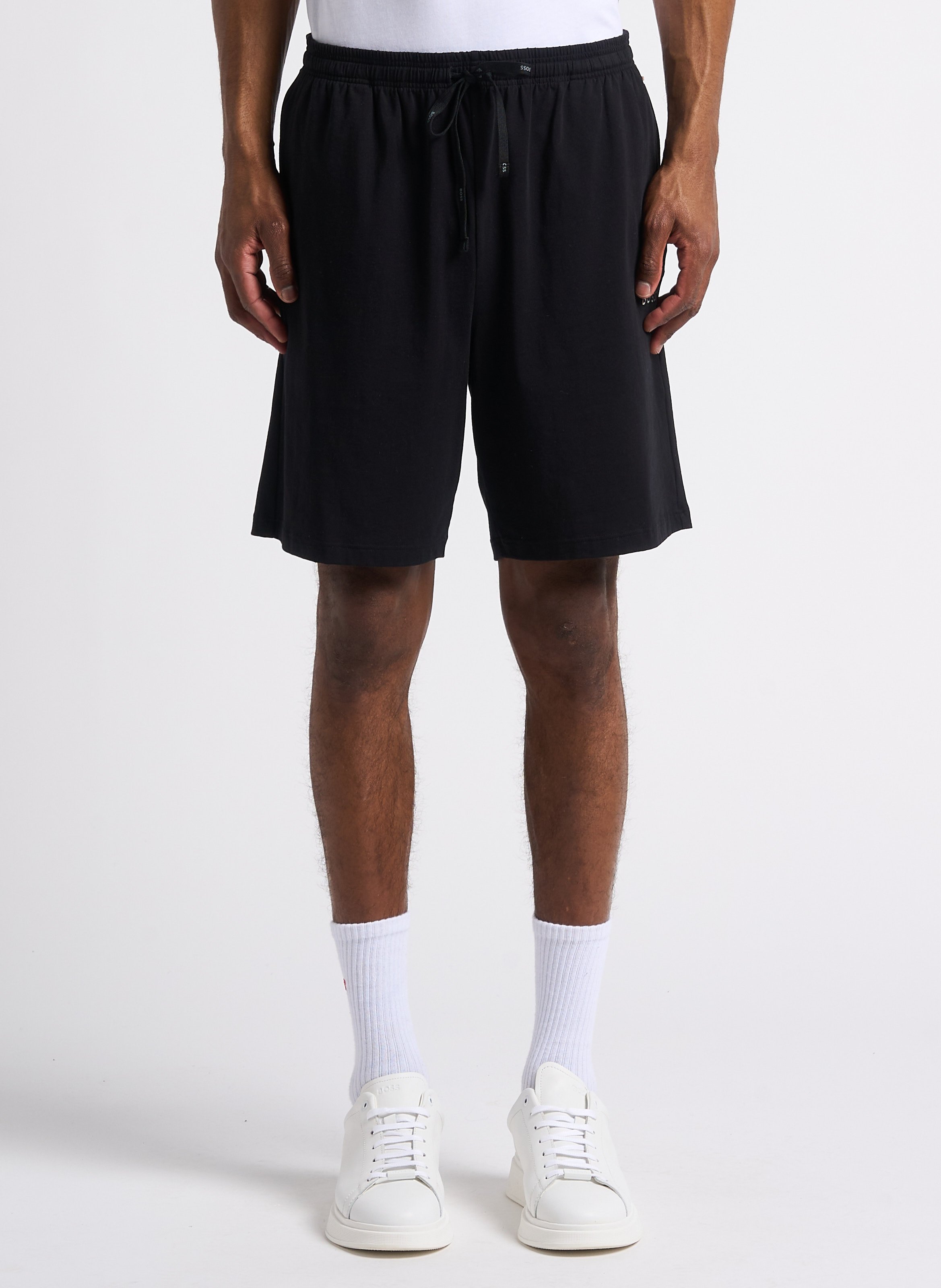 Short de pyjama en coton mélangé BOSS Noir