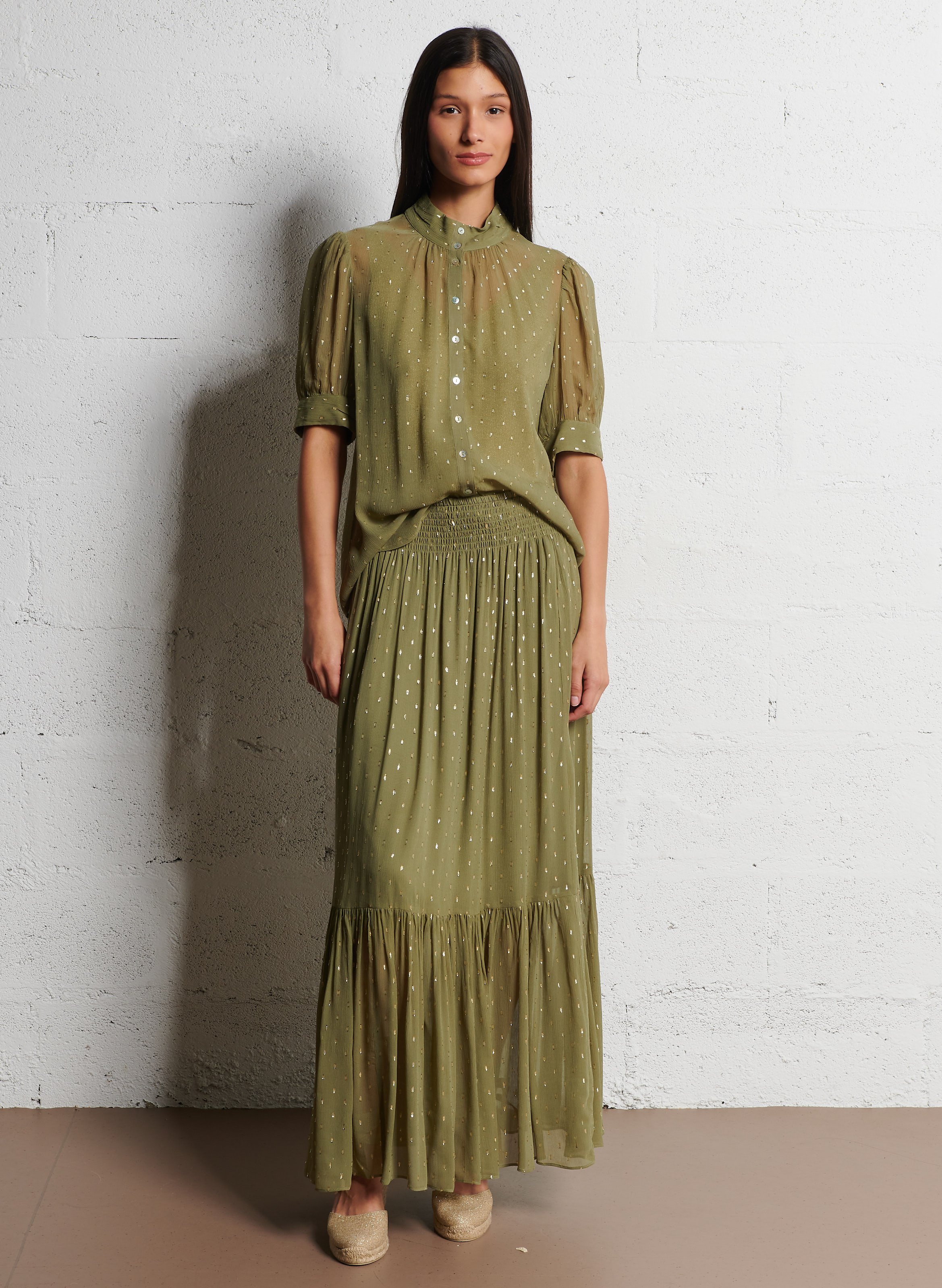 Blouse col rond mimi BA&SH Kaki