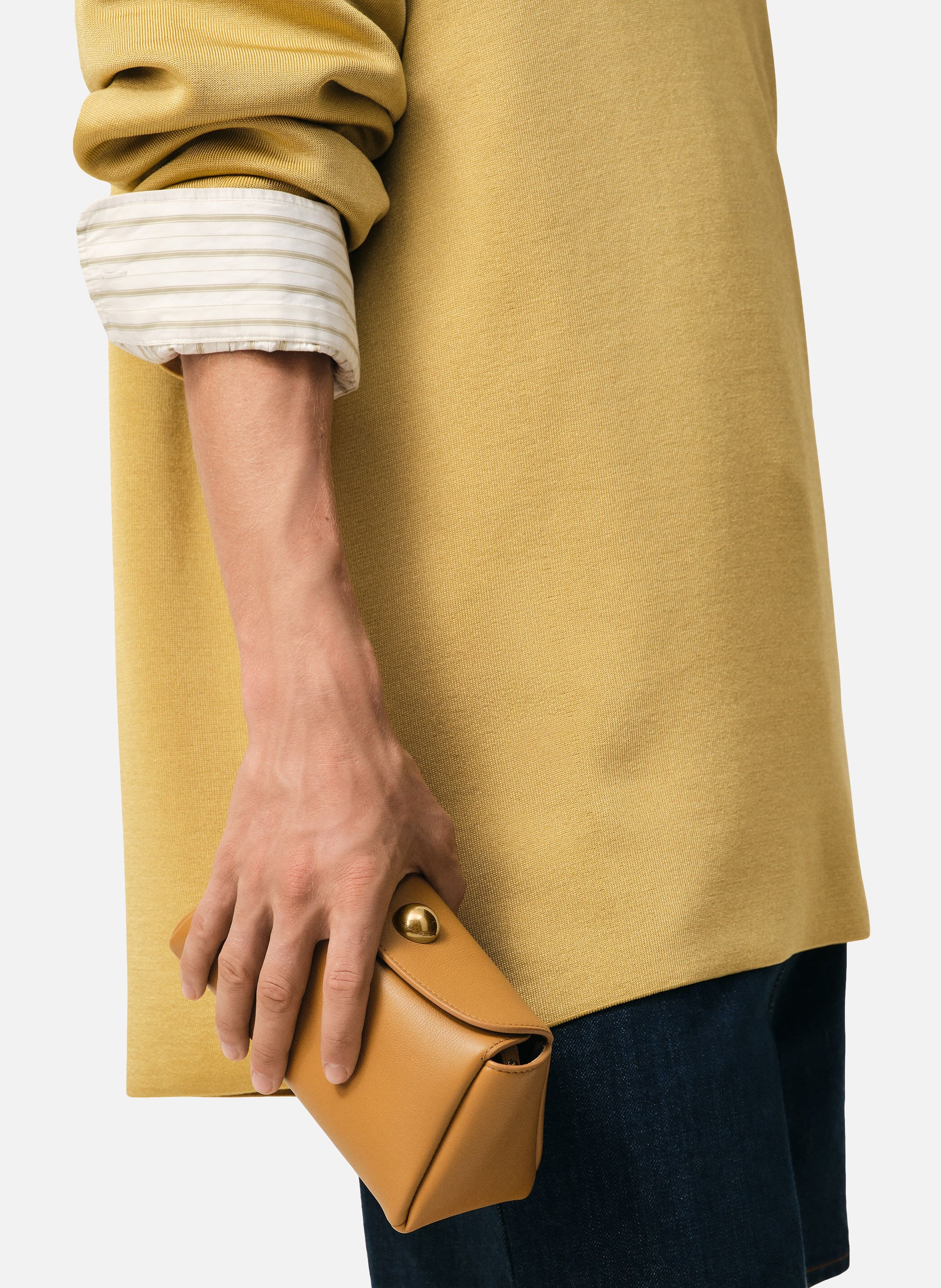 Mini sac carrousel unisexe en cuir de veau AMI PARIS Jaune