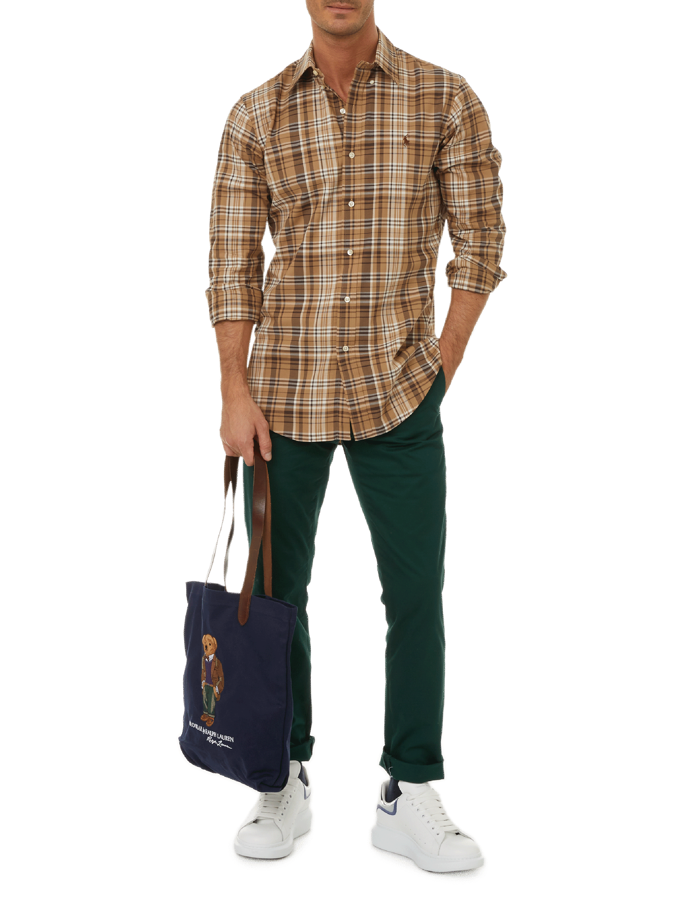 Chemise à carreaux en coton POLO RALPH LAUREN Marron